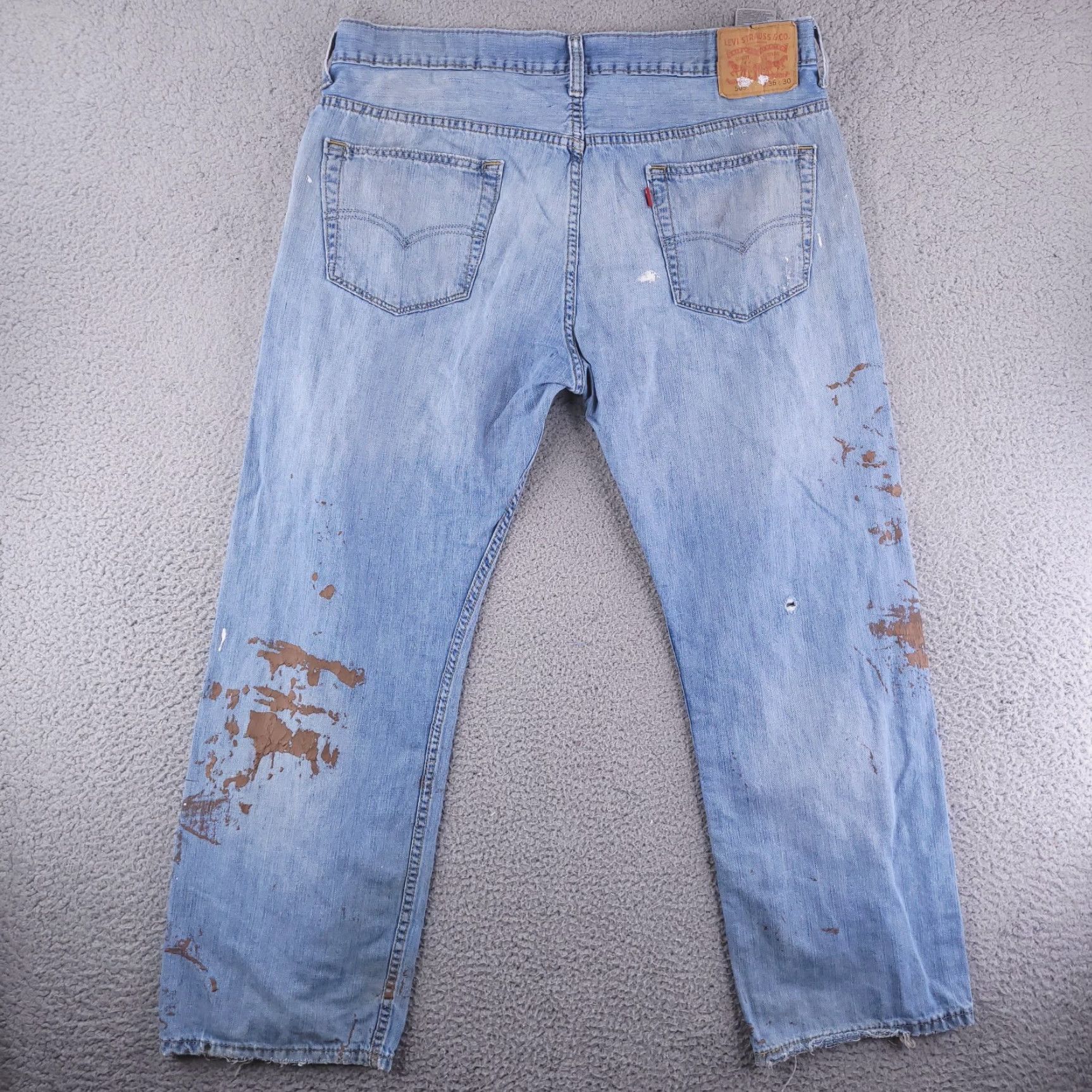 Levi's Levi's Jeans 36x29 Blue Distressed Paint Splatter Wide-Leg 569 Relaxed Regular Men’s Jeans Size US 36 / EU 52 - 6 Thumbnail