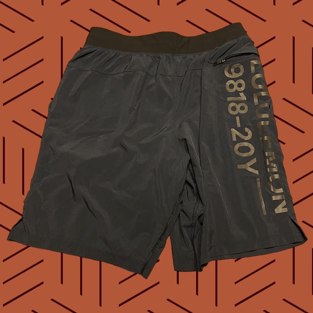 Lululemon VINTAGE Lululemon Shorts Mens M Navy Blue Leg Spellout 9” Inseam Workout Size US 31 - 1 Thumbnail