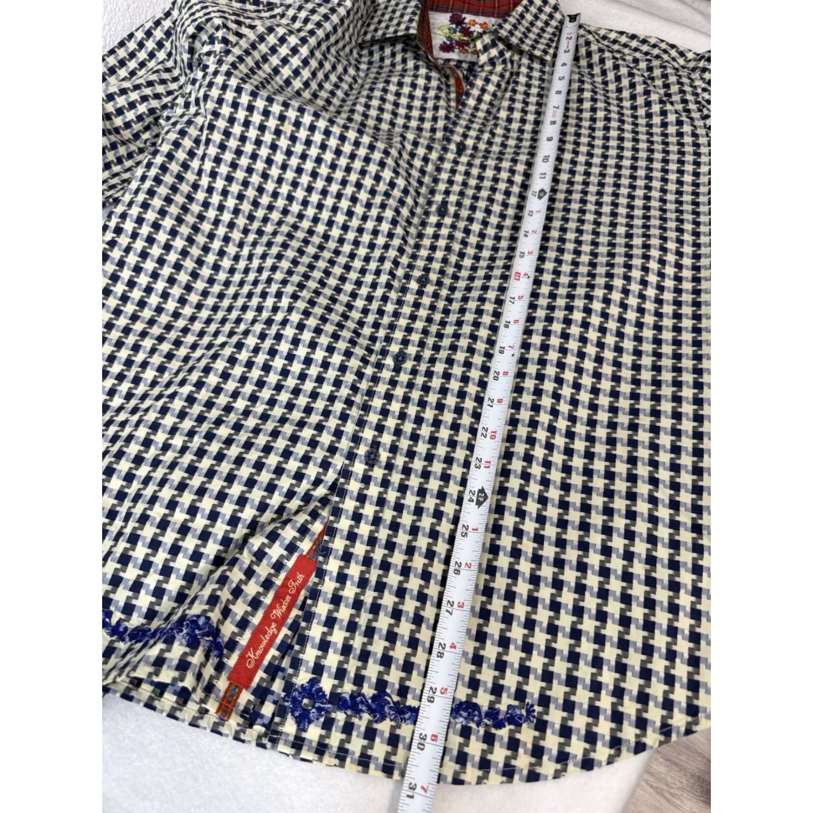 Robert Graham VINTAGE Robert Graham Shirt Blue Beige Long Sleeve Button Front Sz XL Size US XL / EU 56 / 4 - 2 Thumbnail