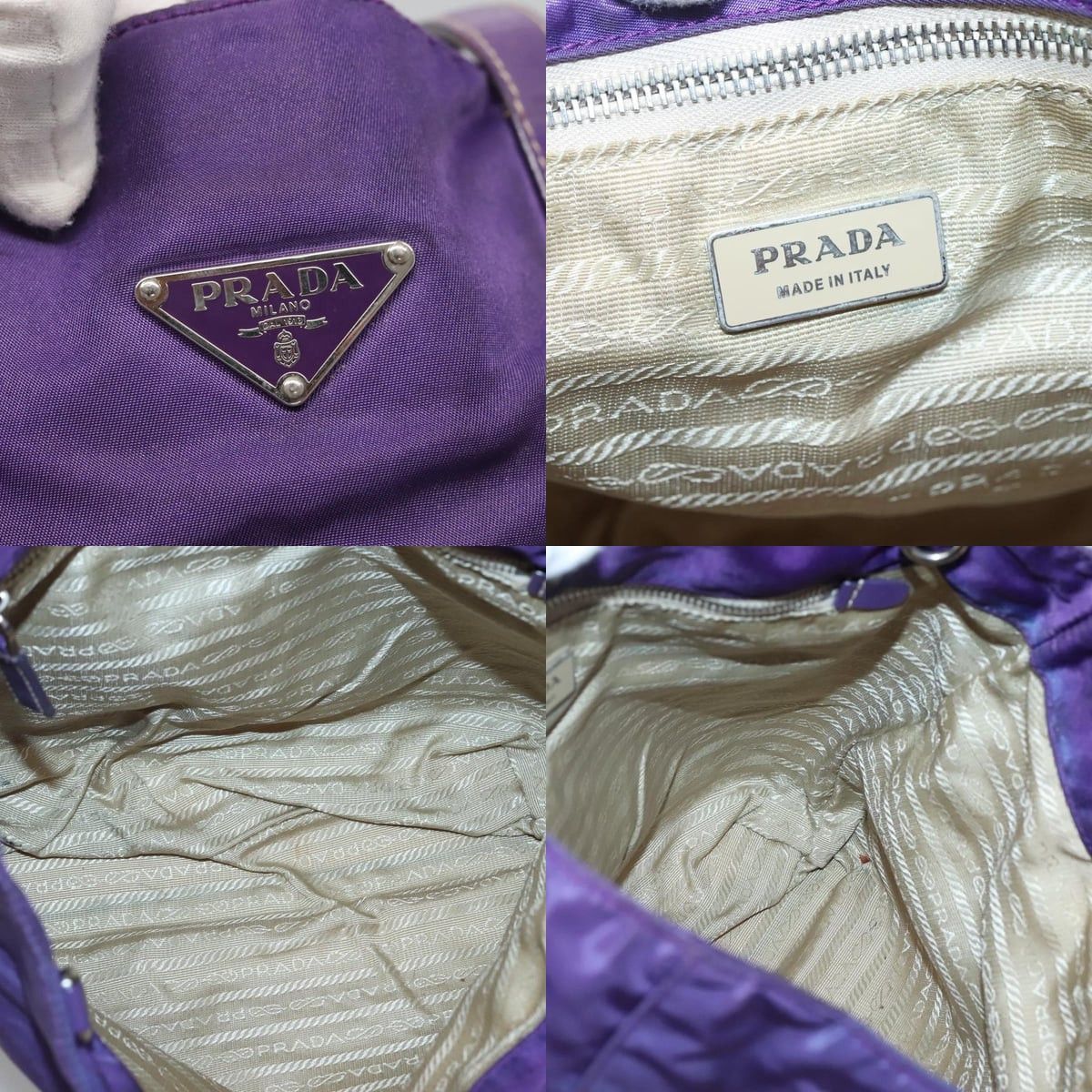 Prada PRADA Tote Bag Nylon Purple Silver Size ONE SIZE - 11 Thumbnail