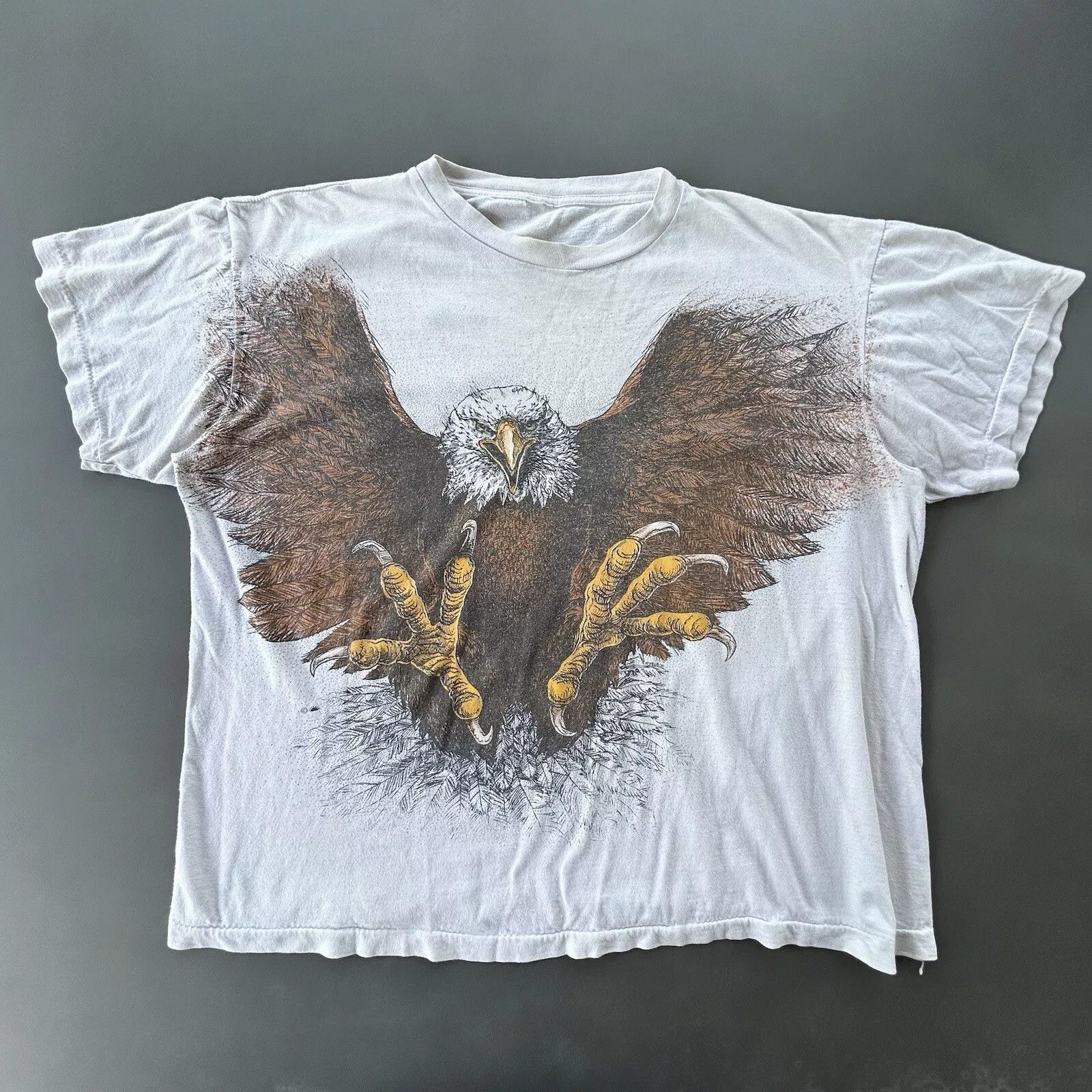 Vintage Vintage Flying Eagle Shirt Mens XL 90s All Over Print Size US XL / EU 56 / 4 - 1 Thumbnail