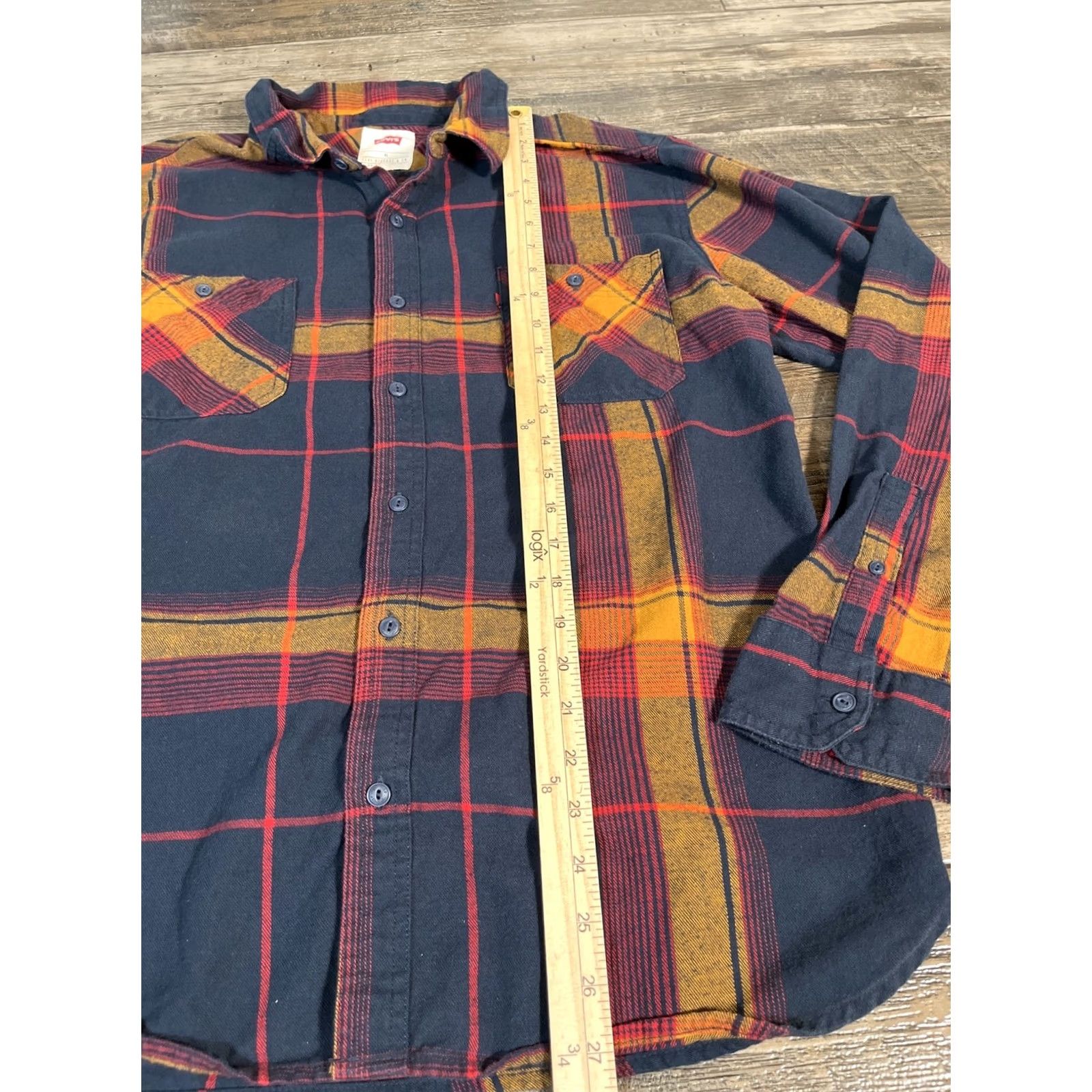 Levi's Levi's Shirt Mens XL Red Plaid Flannel Button-Up Long Sleeve Pearl Snaps Size US XL / EU 56 / 4 - 2 Thumbnail