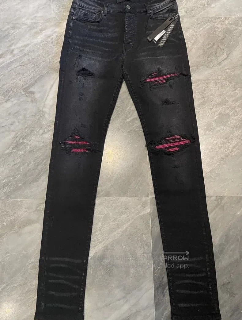 Amiri Amiri Classic Retro Pink Patch Leather, Size 30 Size US 30 / EU 46 - 1 Thumbnail