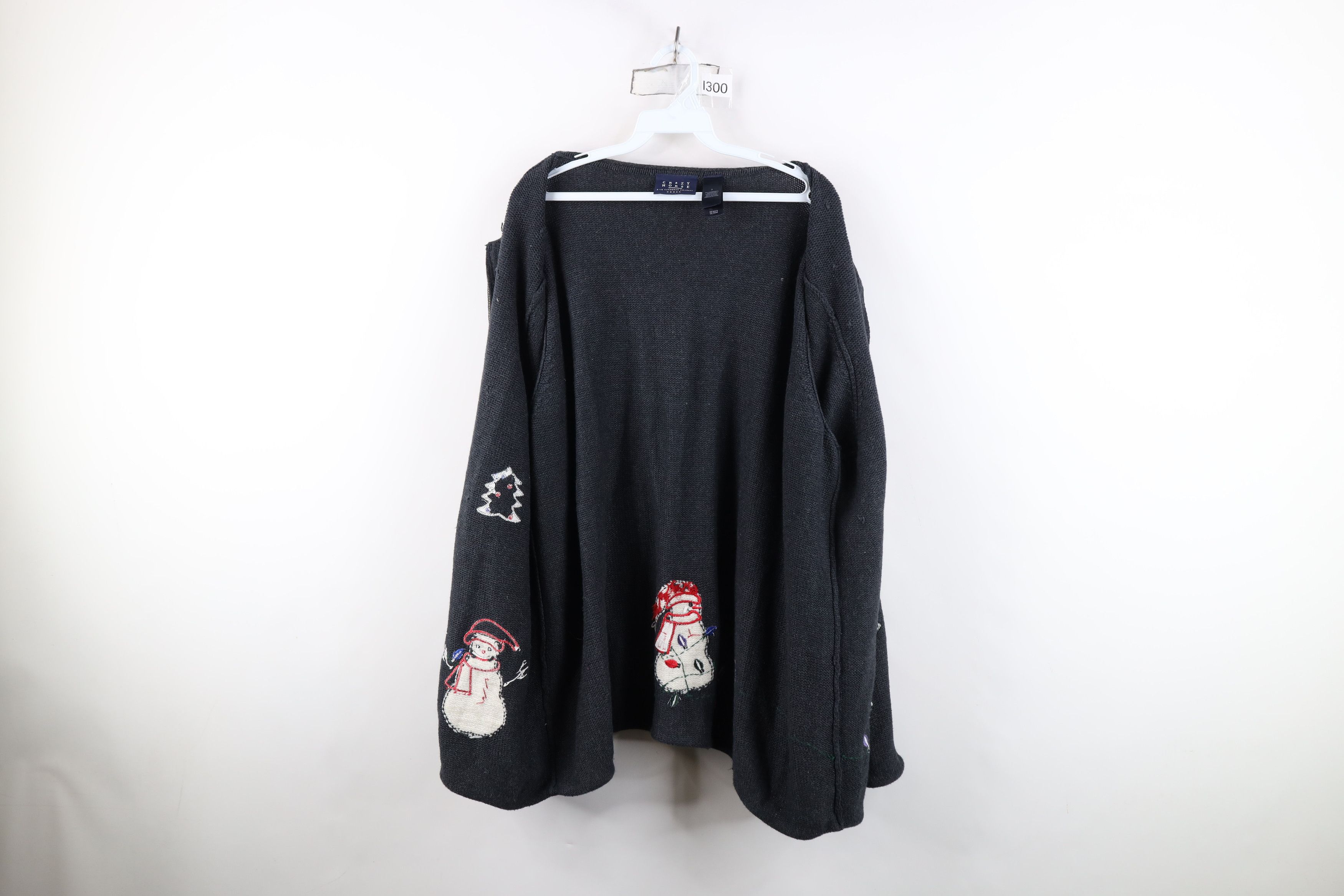 Vintage Vintage 90s Streetwear Snowman Marled Knit Full Zip Sweater Size 3XL / US 20-22 - 11 Thumbnail