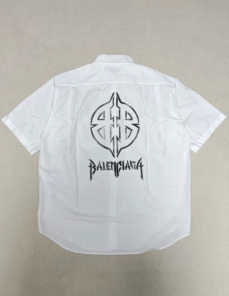 Balenciaga Balenciaga Metal Bitcoin Logo Short Sleeve Shirt Size US M / EU 48-50 / 2 - 1 Thumbnail
