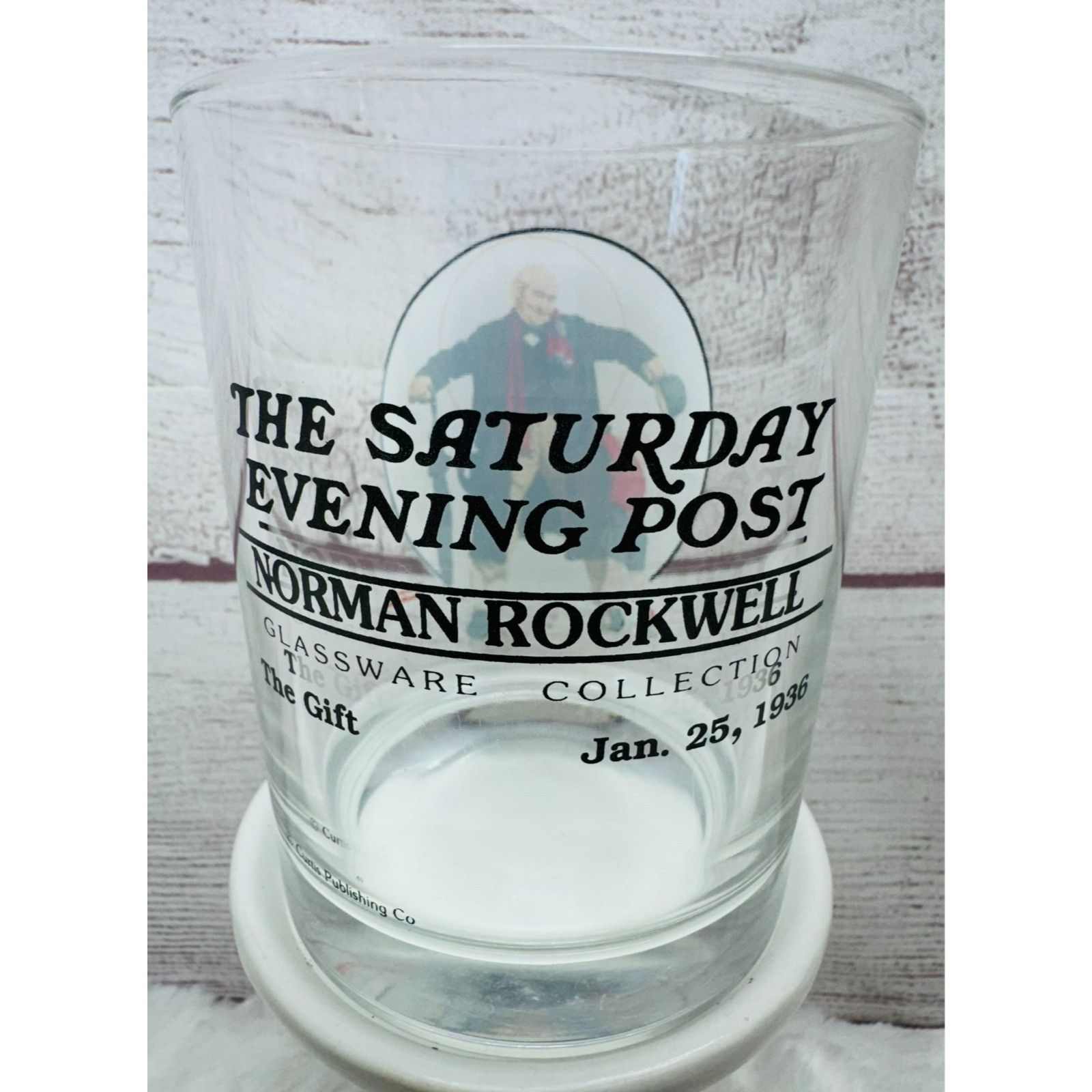 Other Norman Rockwell Saturday Evening Post "THE GIFT" Glass Tumbl Size ONE SIZE - 2 Thumbnail