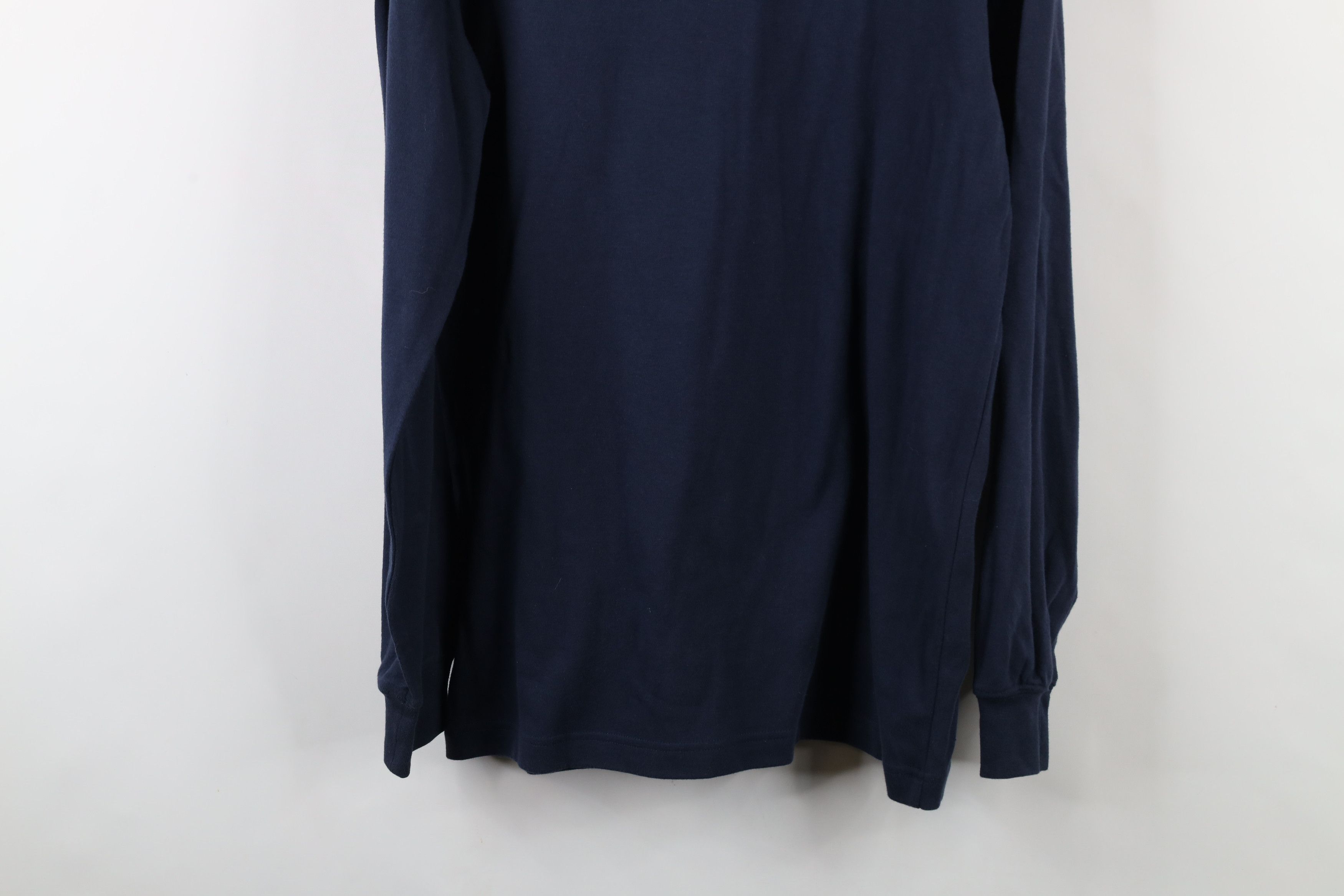 Vintage Vintage 90s Streetwear Soft Cotton Mock Neck T-Shirt Blue Size US S / EU 44-46 / 1 - 11 Thumbnail