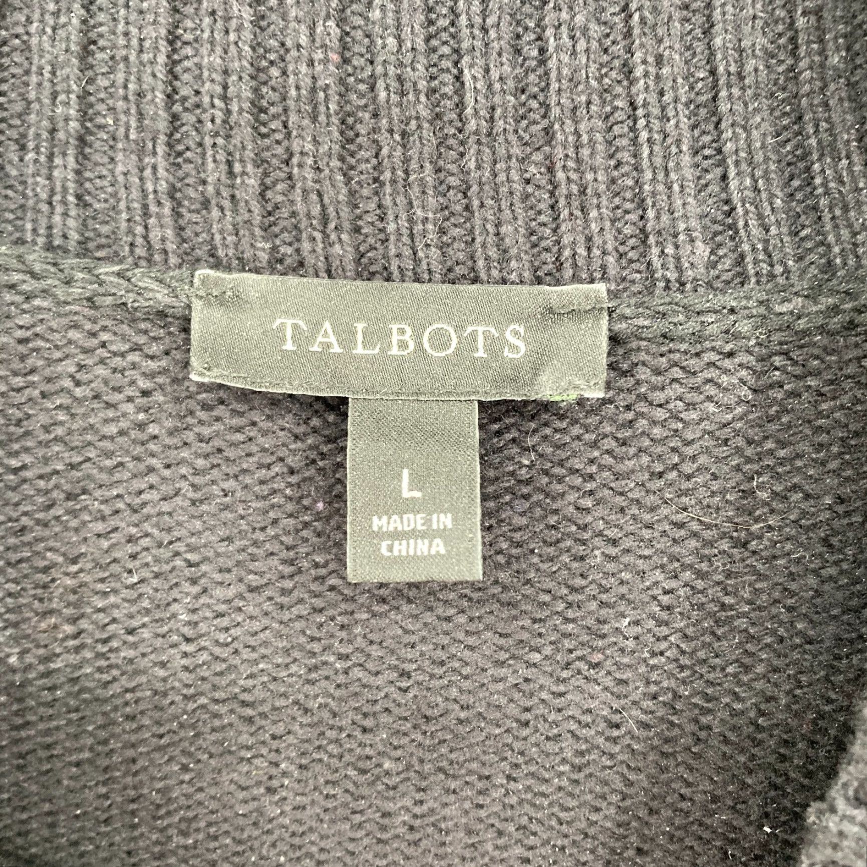 Talbots Talbots Merino Wool Blend Sweater Women's Large Black Mock Neck Button Accent Pullover Size L / US 10 / IT 46 - 5 Thumbnail