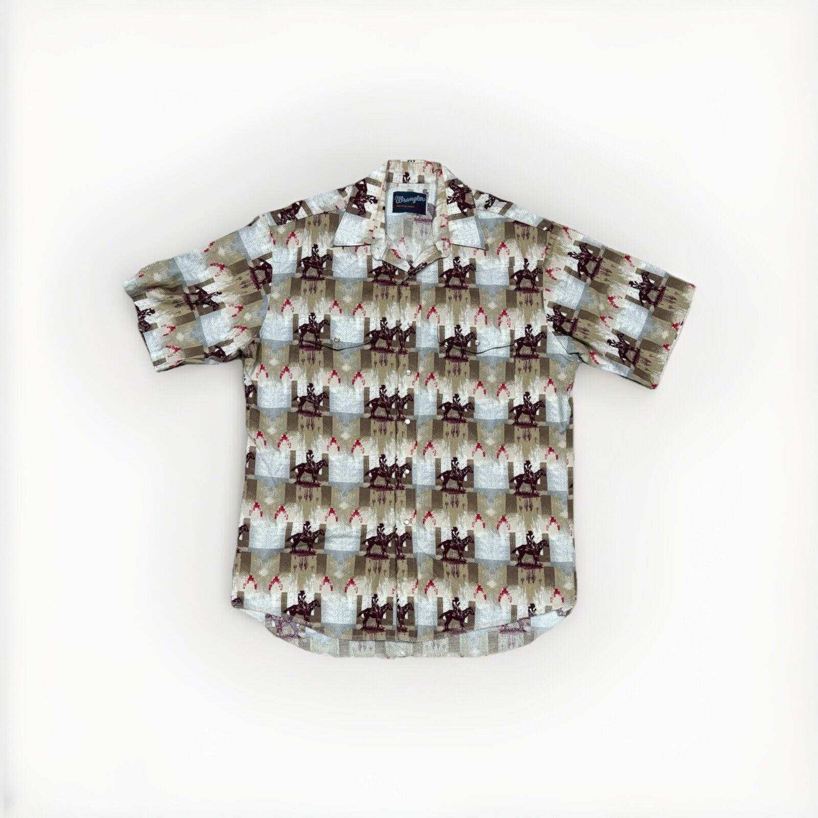 Wrangler Wrangler Western Shirt Xl Pearl Snap Big Print Cowboys Size US XL / EU 56 / 4 - 1 Thumbnail