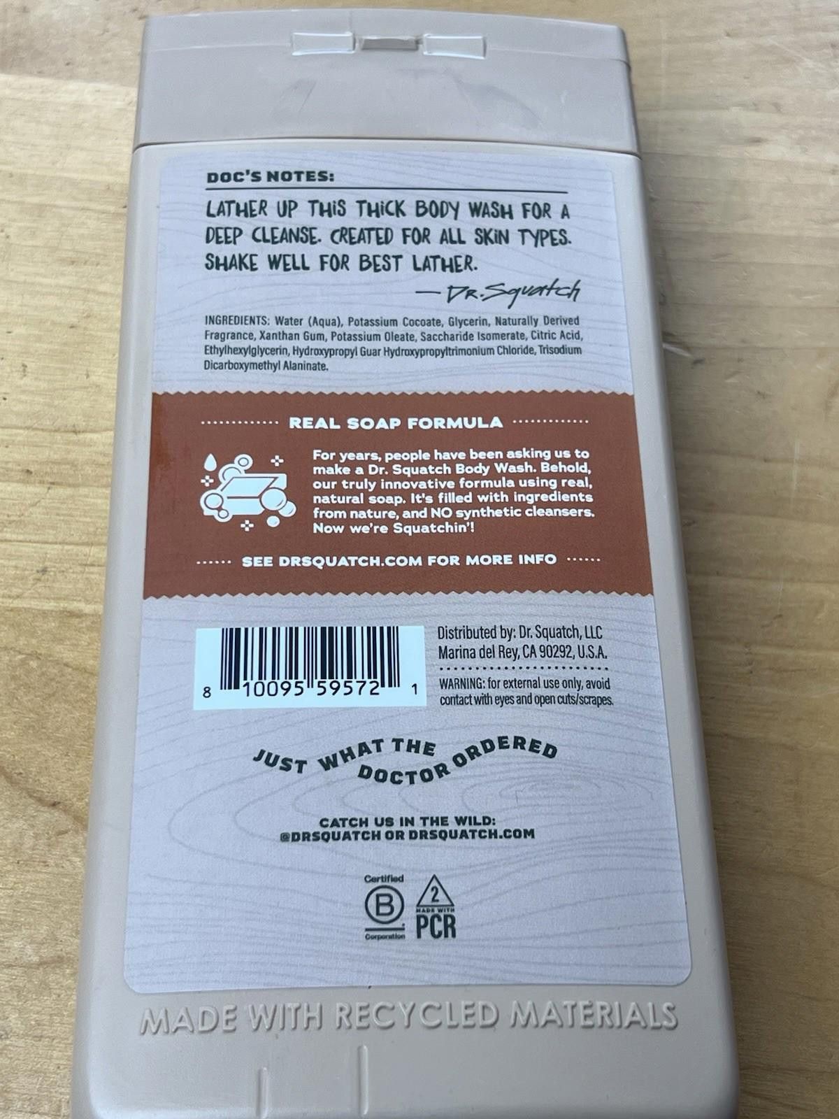 Other Dr. Squatch Men's Body Wash Wood Barrel Bourbon 14 oz Soap Size ONE SIZE - 7 Thumbnail