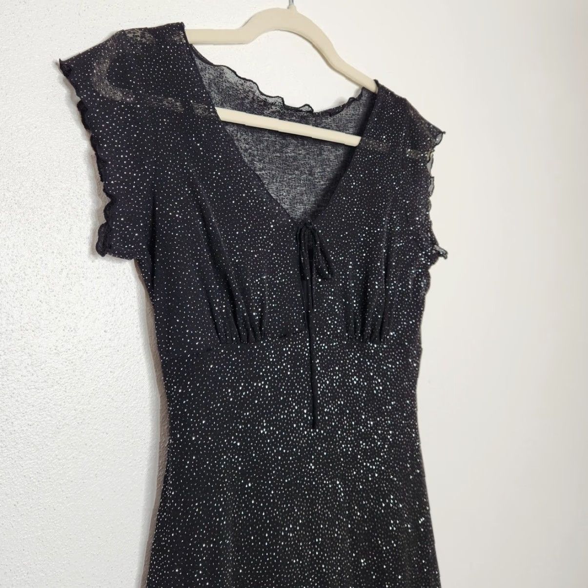 Express VINTAGE Express Black Midi Dress Small Women Autumn 90s Y2K Sundress Witchy Sparkle Fall Size S / US 4 / IT 40 - 2 Thumbnail