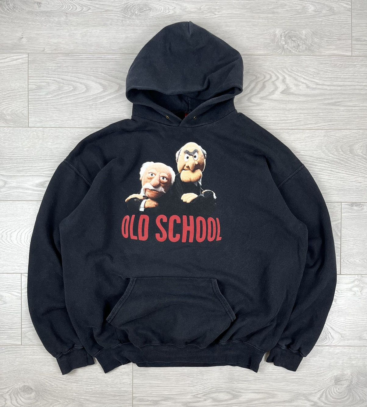 Vintage “Old School” Vintage Humor Streetwear Black Baggy Hoodie Size US XL / EU 56 / 4 - 1 Thumbnail