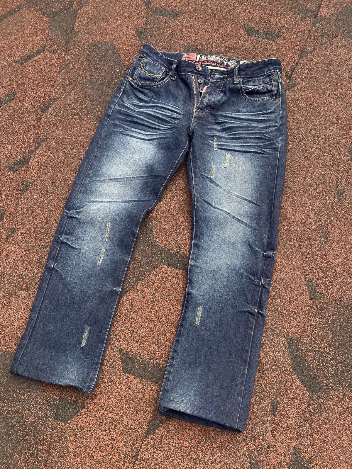 Japanese Brand Vintage Geographical Norway Labirinthe Jeans Blue Mens Size US 33 - 3 Thumbnail