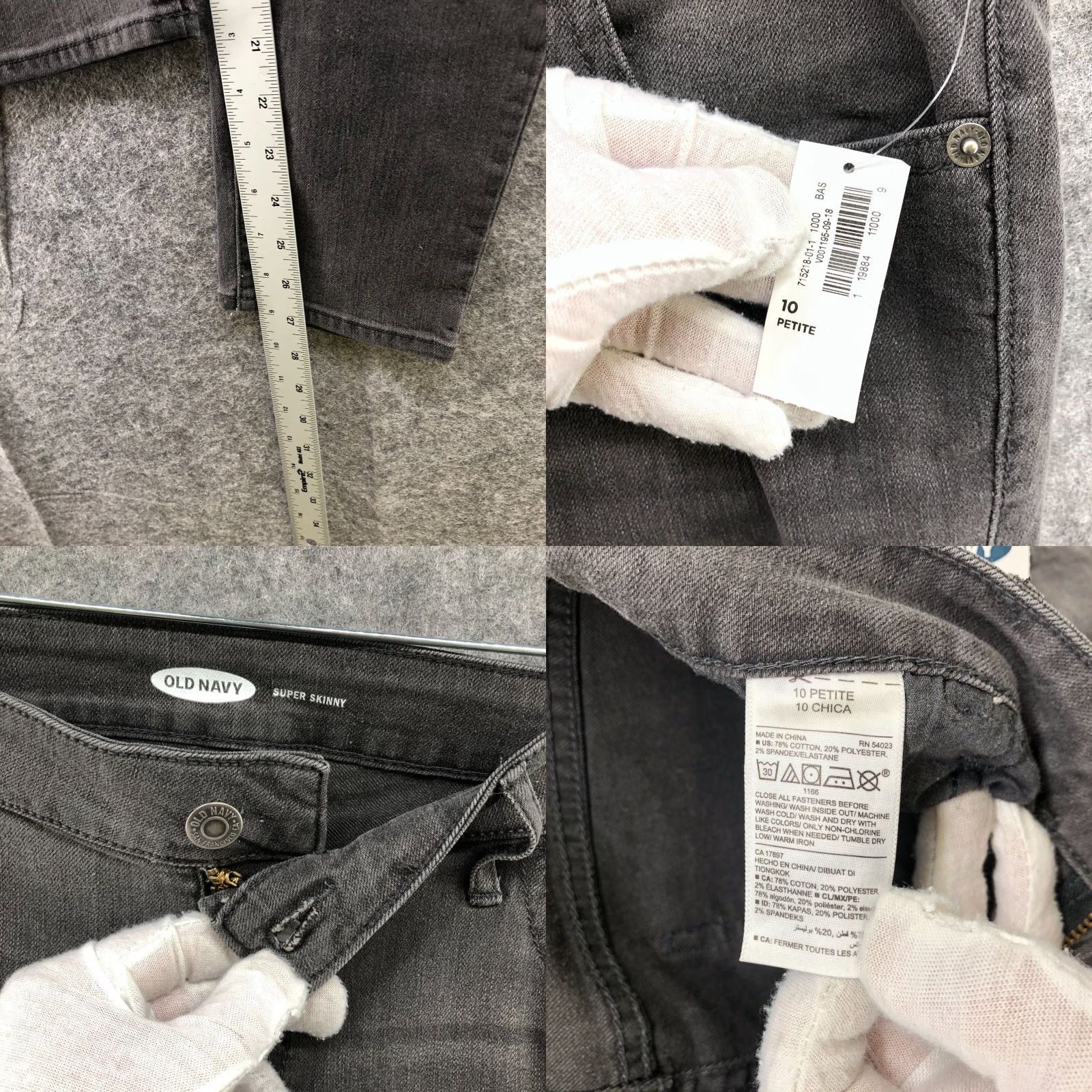 Old Navy Old Navy Jeans Womens 10P Gray Mid Rise Skinny Super Skinny 5-Pocket Cotton Blend Denim NWT/NWT (NWT) Size 32" / US 10 / IT 46 - 8 Thumbnail