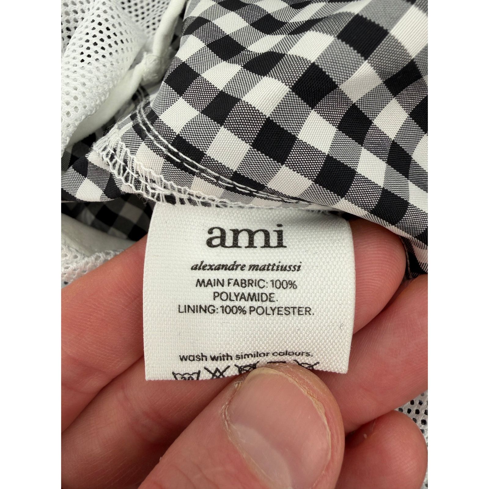 AMI NWT AMI Men's Gingham Small Heart Black/Noir Swim Shorts Size US 29 - 8 Thumbnail