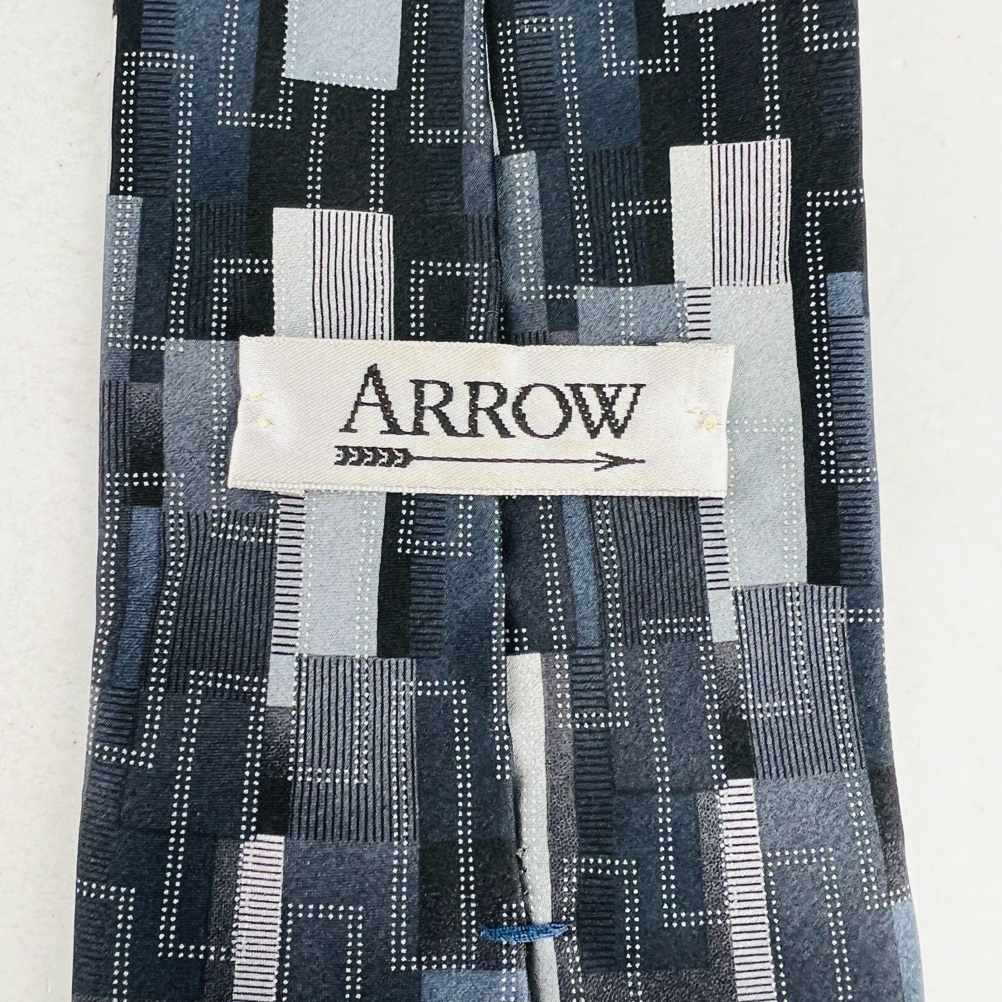 Arrow ARROW Dress Design Necktie Tie 100% Imported Silk Gray Blue Size ONE SIZE - 5 Thumbnail