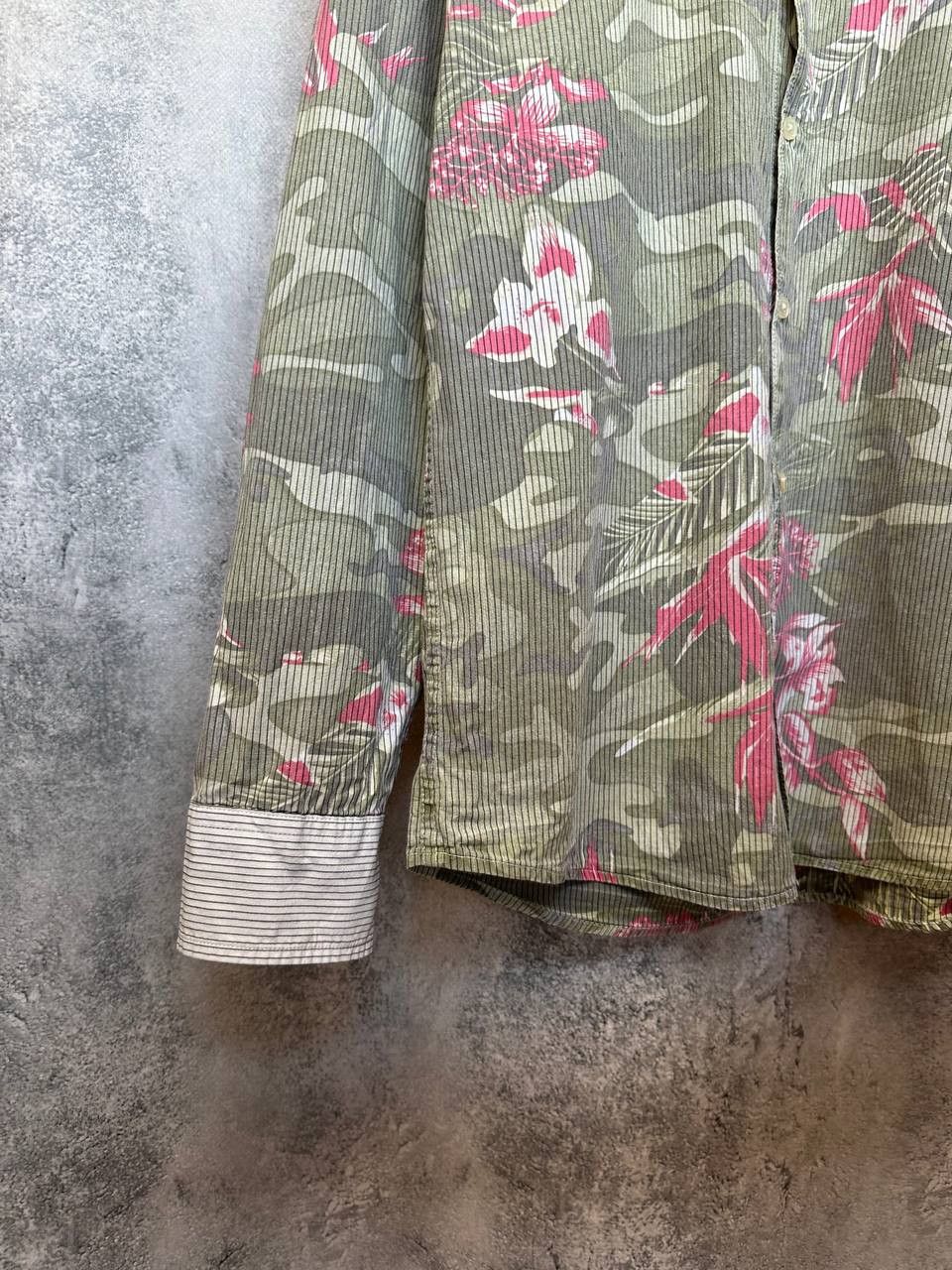 Diesel Diesel Fiftyfivedsl Rare Flowered Shirt Striped Button Up LS Size US M / EU 48-50 / 2 - 7 Thumbnail