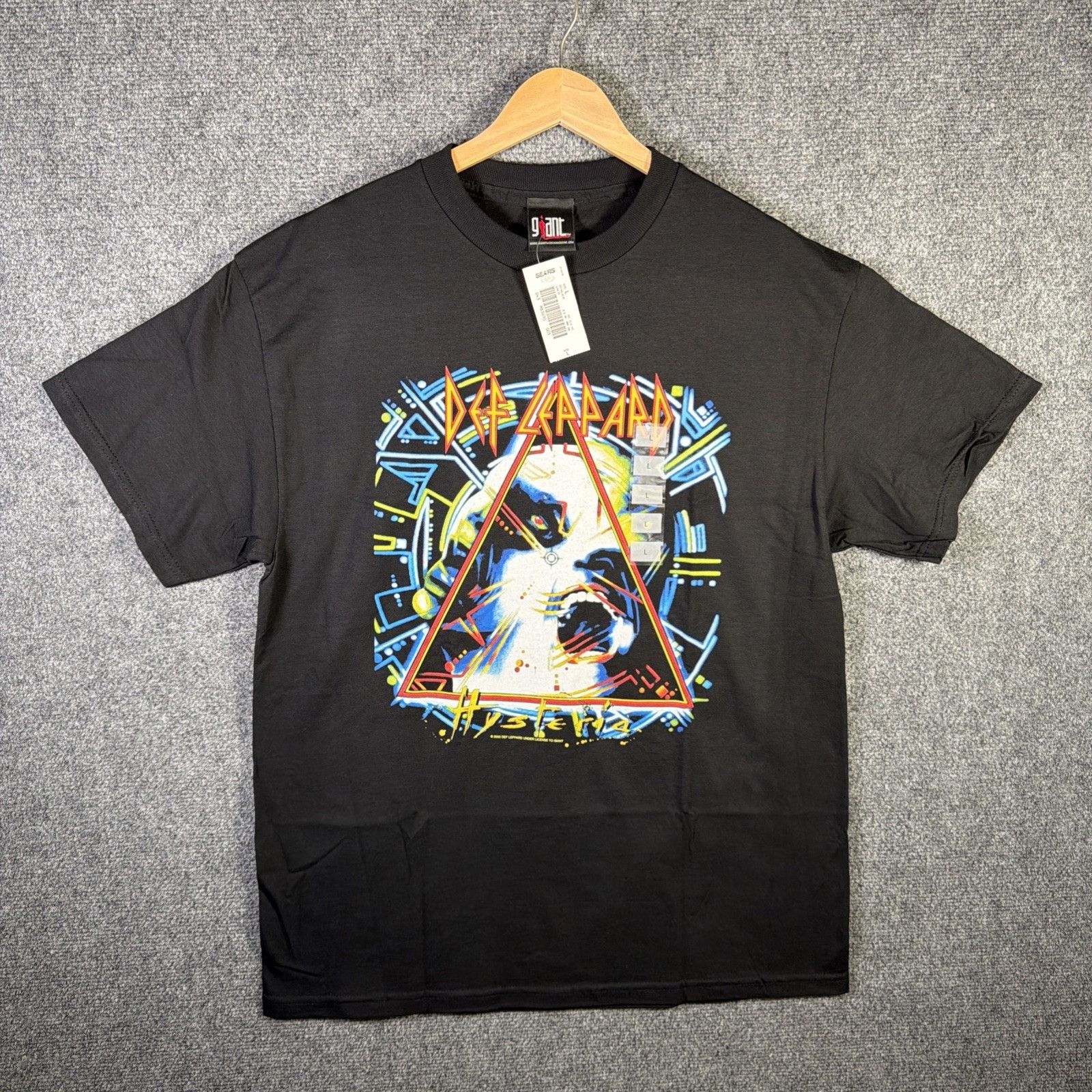 Giant Vintage Def Leppard Shirt Mens Large Black 90s Hysteria Band Size US L / EU 52-54 / 3 - 1 Thumbnail