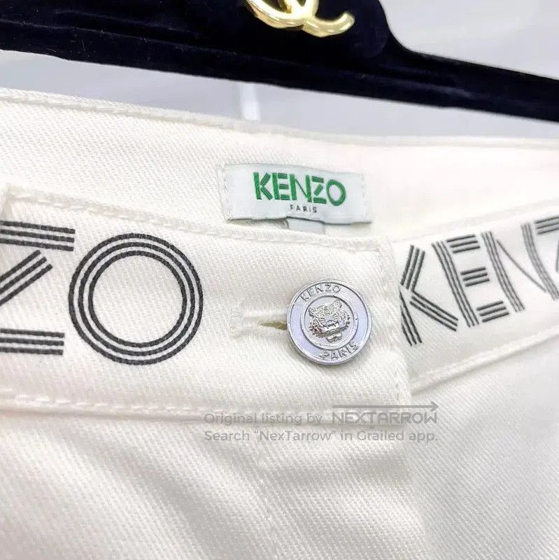 Kenzo Kenzo White Cotton Blend Casual Pants . Size 23" - 5 Thumbnail