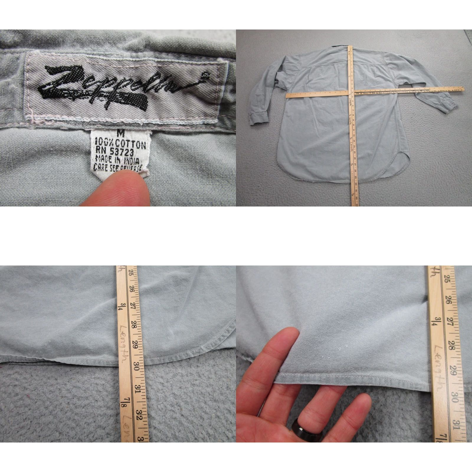 Vintage VINTAGE Zeppelin Shirt Button-Up Mens Medium Gray Long Sleeve Embroidered Western Casual Size US M / EU 48-50 / 2 - 8 Thumbnail