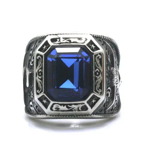 Other Stainless Cool West Cowboy Green Stone Newest Ring Size ONE SIZE - 4 Thumbnail