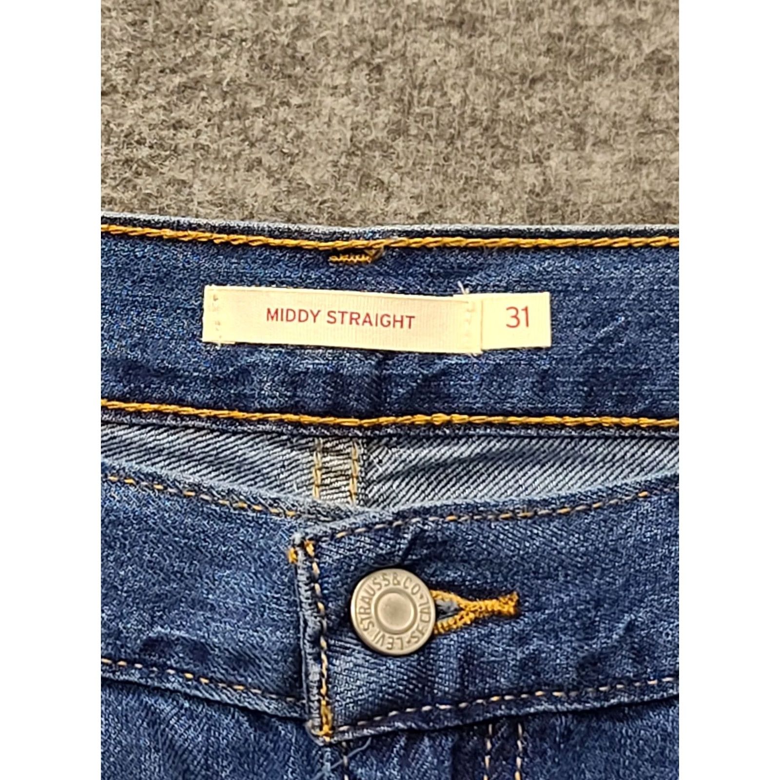Levi's Levi's Jeans Womens 31x30 Slim Fit Straight Leg Mid Rise Stretch Denim Blue Size 24" / US 00 / IT 34 - 3 Thumbnail