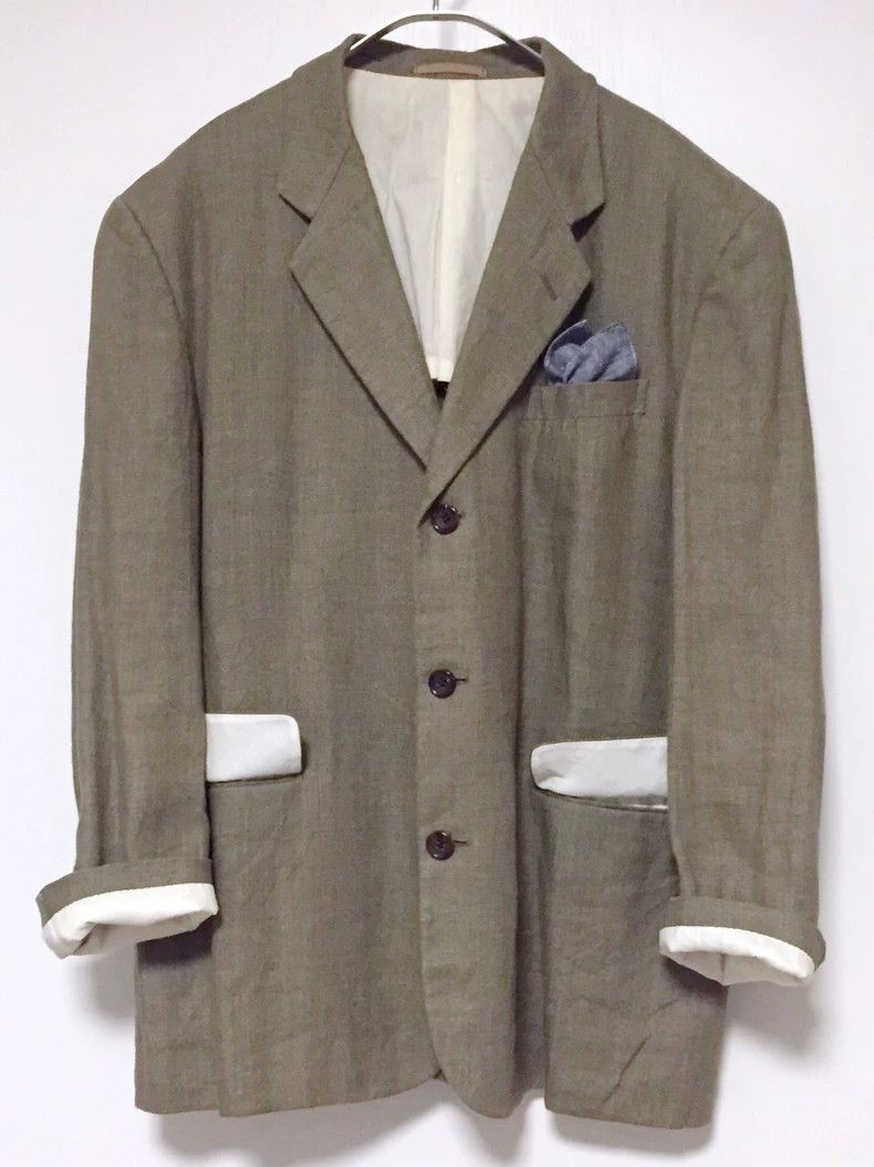 Comme des Garcons Green Linen Suit Jacket by COMME des GARCONS Size US S / EU 44-46 / 1 - 1 Thumbnail