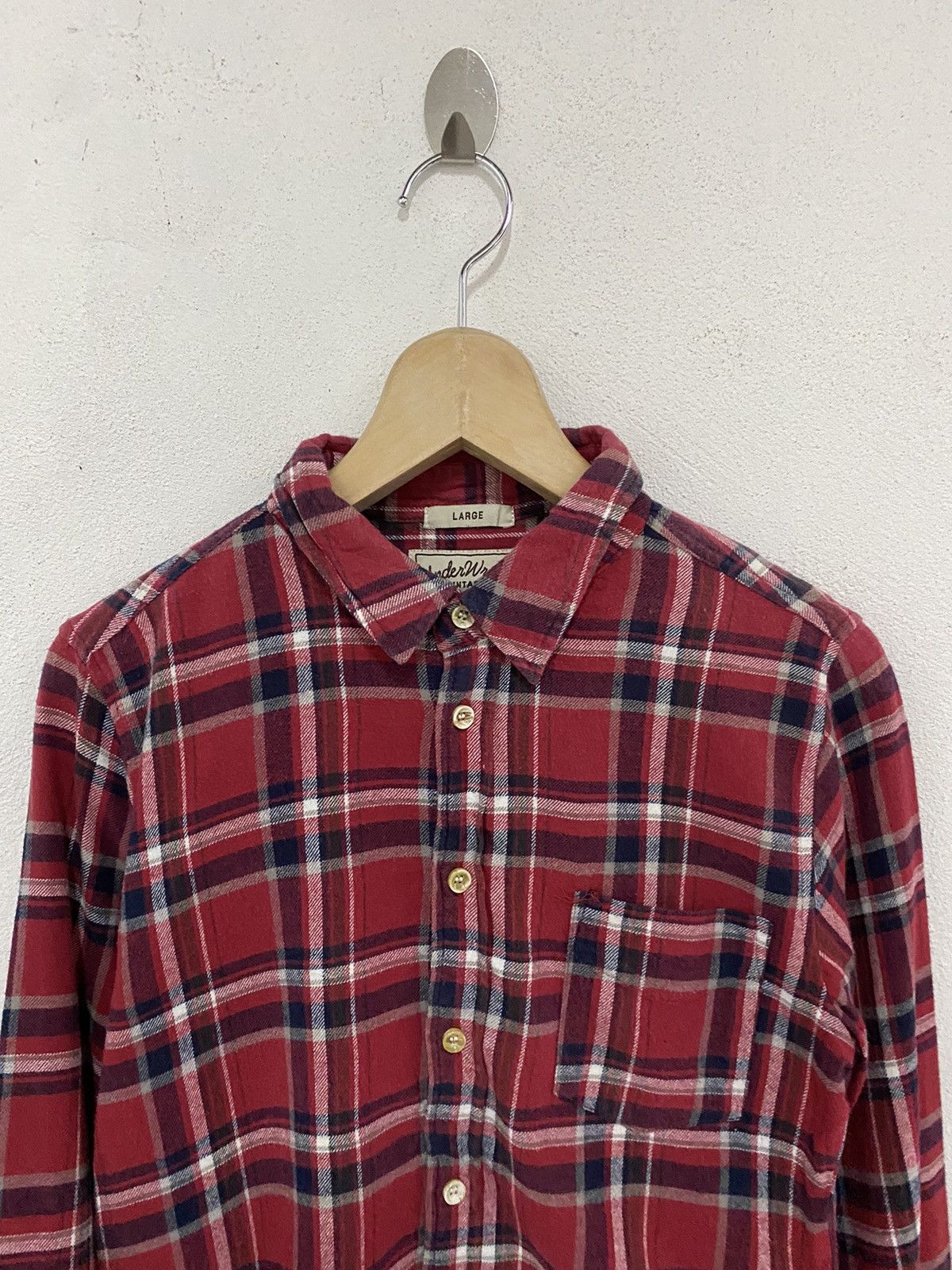 Japanese Brand × Vintage Under wraps Plaid Tartan Flannel Shirt Size S / US 4 / IT 40 - 3 Thumbnail