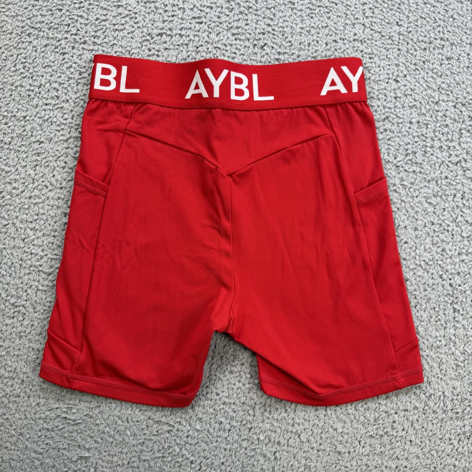 Virgil Abloh AYBL Red Seamless Gym Shorts Women XS Compression High Waist Size 28" / US 6 / IT 42 - 1 Thumbnail
