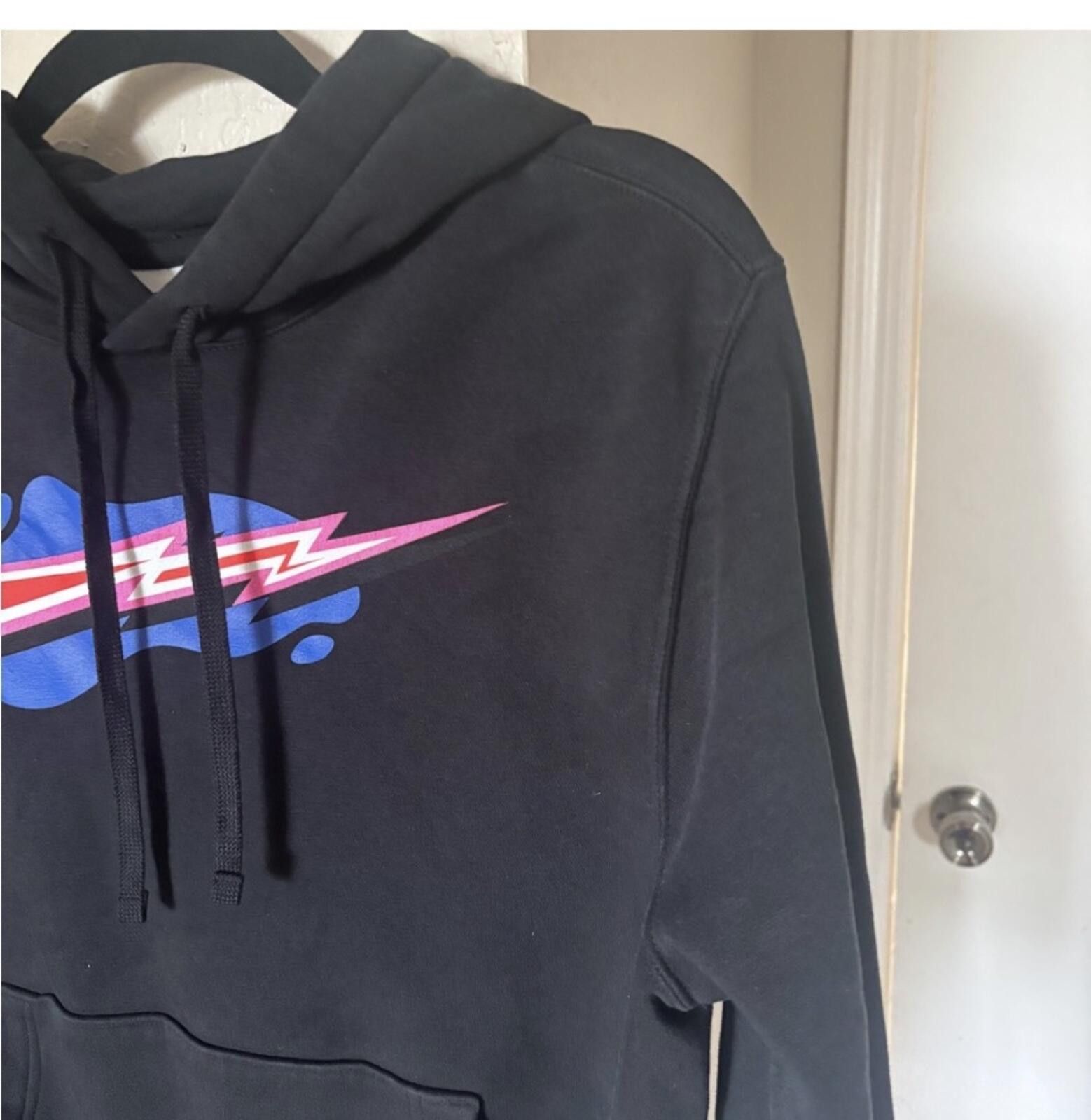 Nike (NIKE) Black Hoodie with Pink and Blue Logo Size US S / EU 44-46 / 1 - 2 Thumbnail