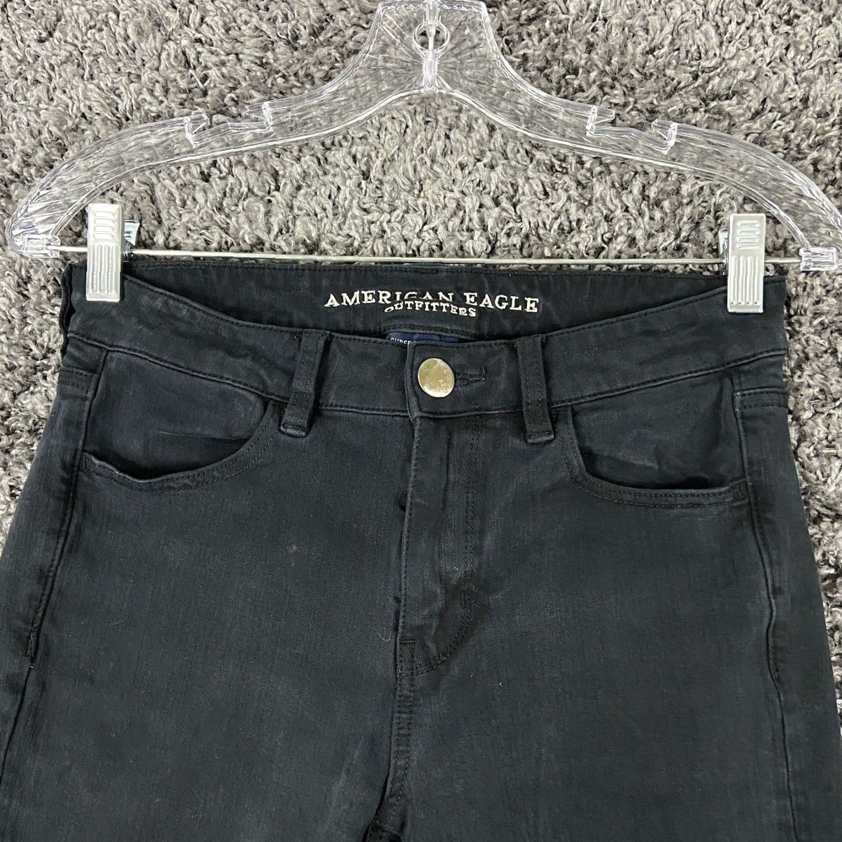 American Eagle Outfitters American Eagle Black Women's Short Super Stretch High-Rise Jegging Size 4 Size 27" / US 4 / IT 40 - 4 Thumbnail