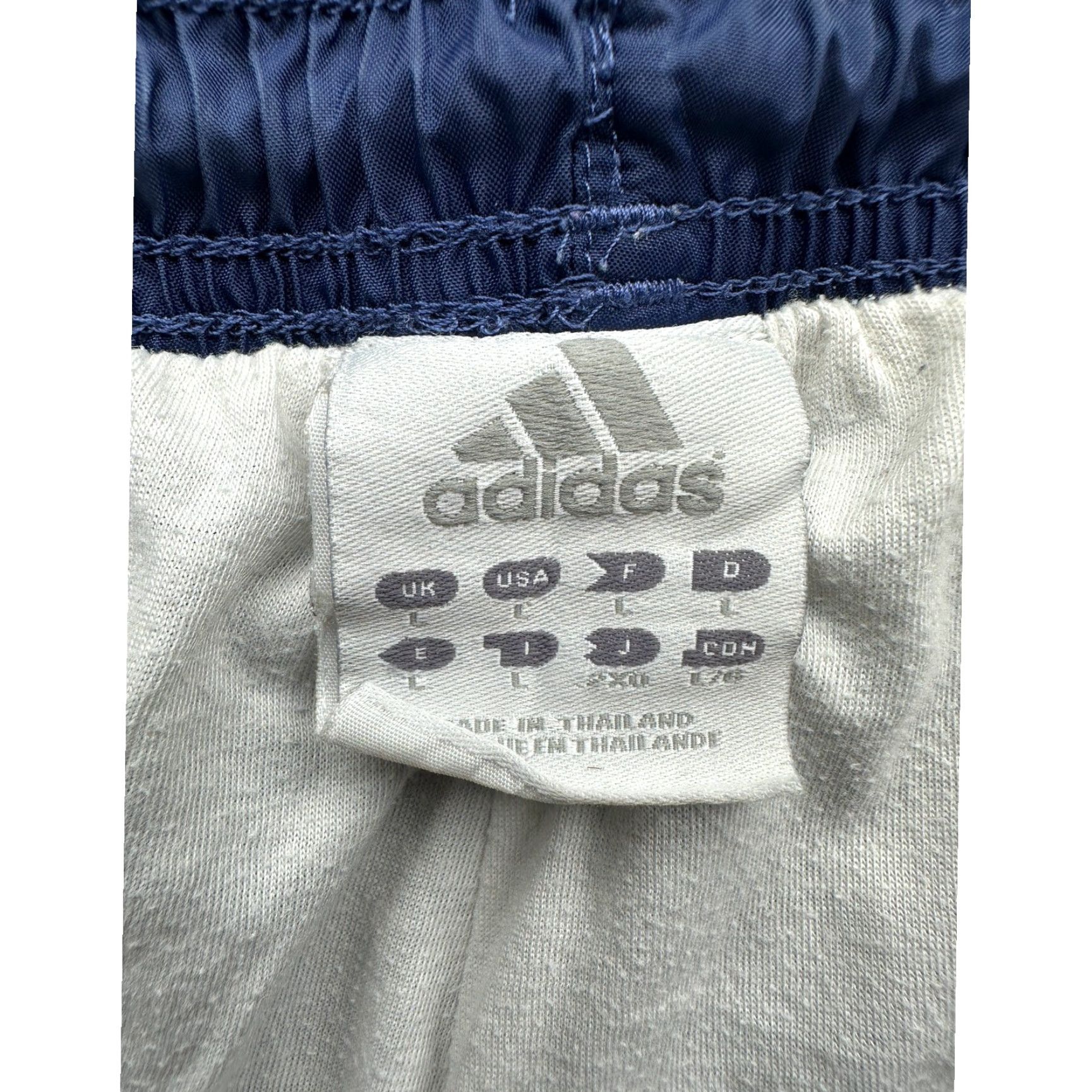 Adidas VINTAGE Adidas Windbreaker Pants Mens Large Blue Lined Ankle Zip Jogger Navy Striped Y2K Sports Wide Zip Pocketed Size US 32 / EU 48 - 3 Thumbnail