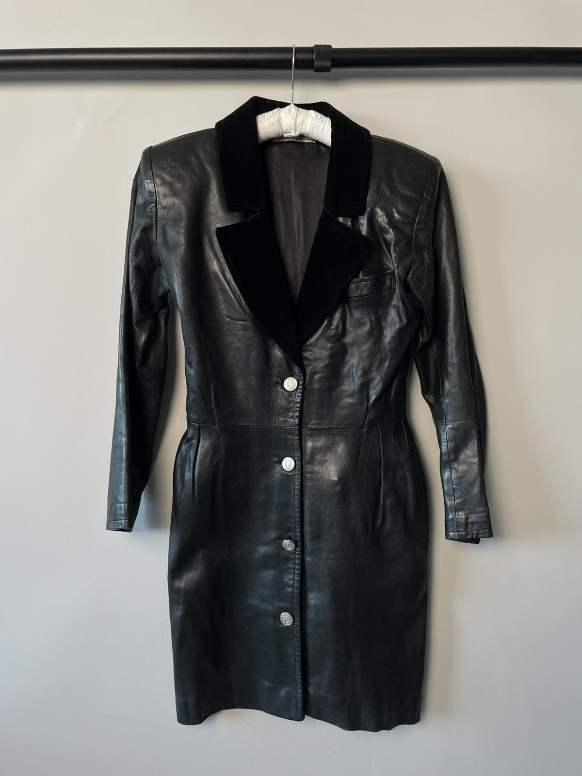 Saint Laurent Paris Saint Laurent Paris Rive Gauche 80s Leather Coat Size ONE SIZE - 1 Thumbnail