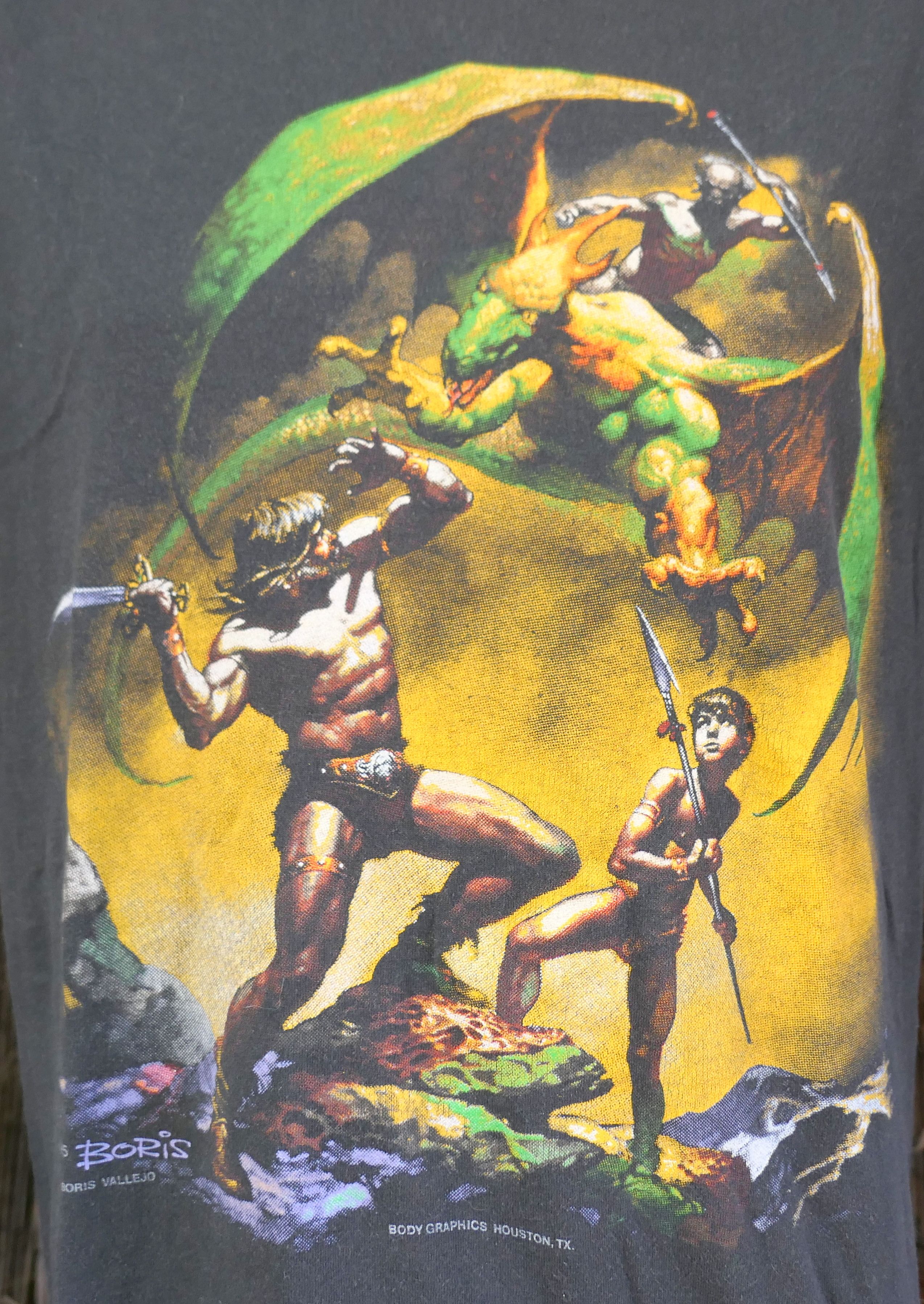 80's Vintage BORIS VALLEJO Conan The Barbarian T Shirt L