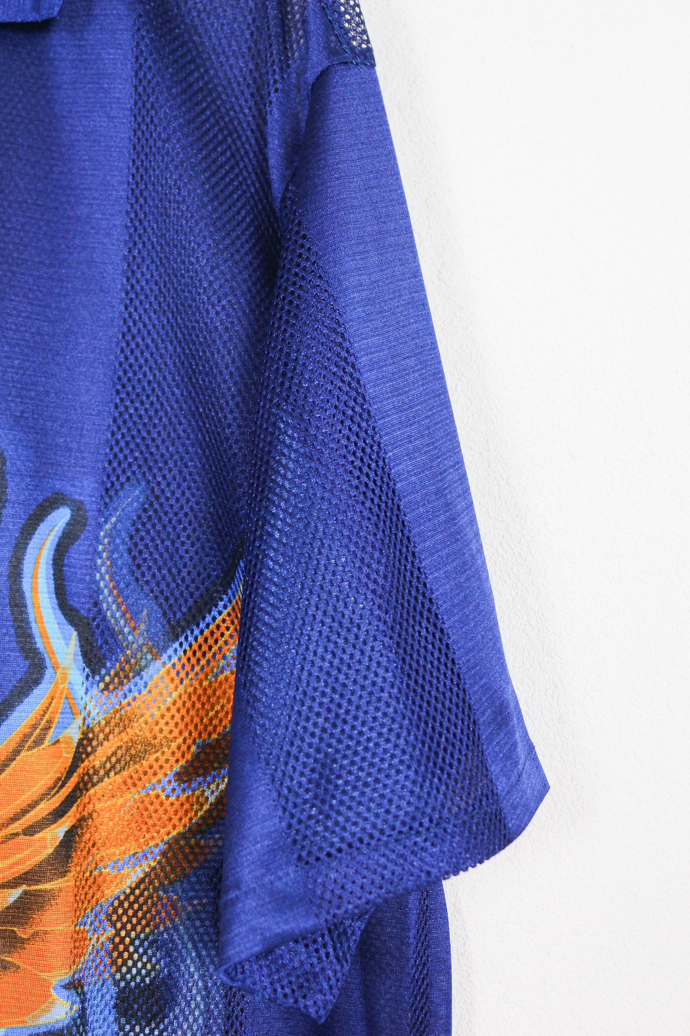 Japanese Brand × Vintage Y2K Vintage Japan Style Flare Skulls Mesh Shirt 90s Size US XL / EU 56 / 4 - 4 Thumbnail
