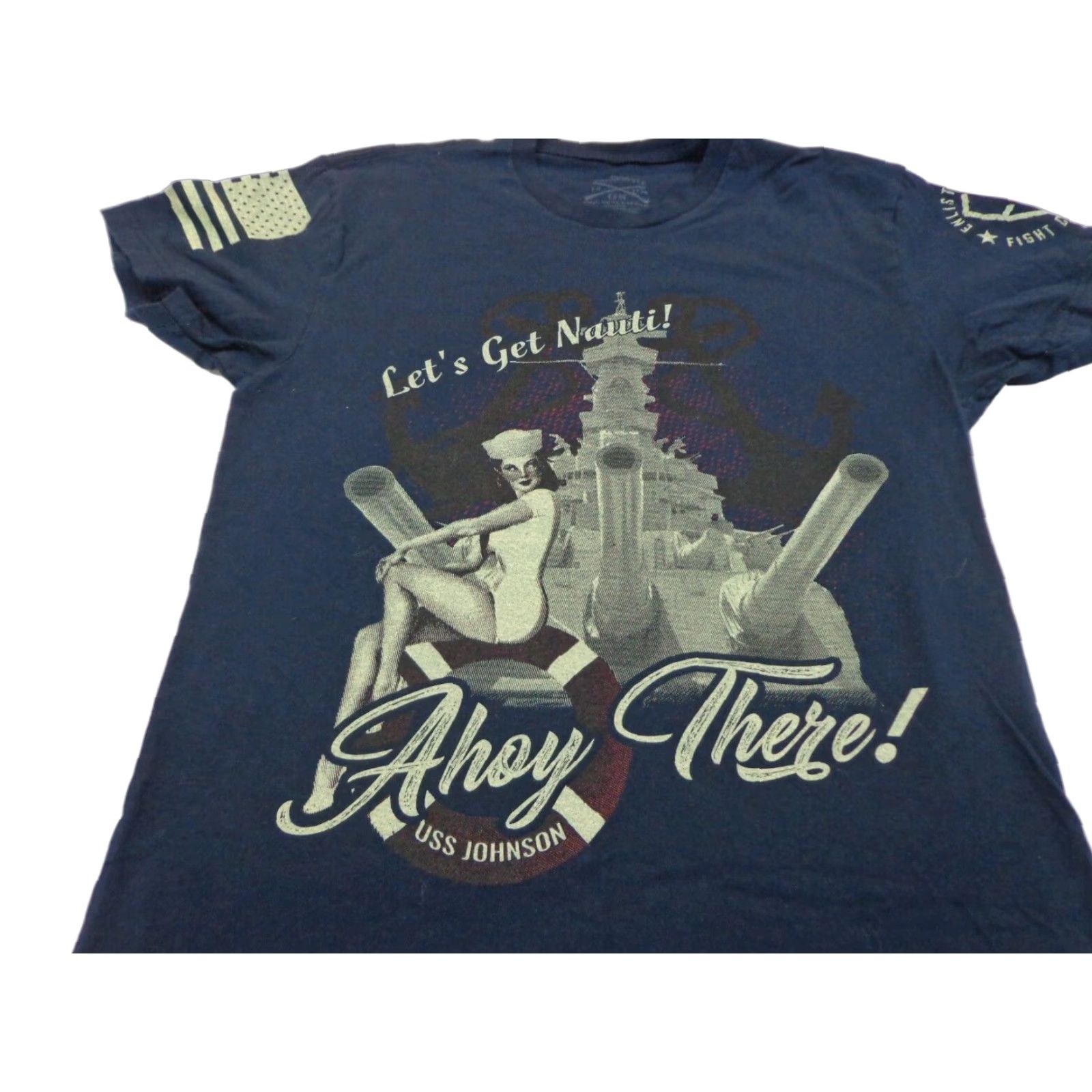 Vintage Grunt Style Navy Blue T-Shirt Women’s S Crew Neck Short Sleeve Pullover Casual 100% Cotton Size S / US 4 / IT 40 - 1 Thumbnail