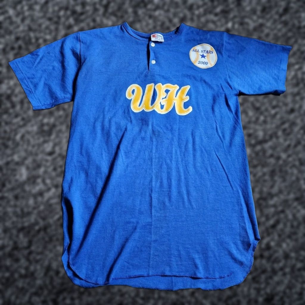 Vintage VINTAGE EAGLE USA Blue Henley Short Sleeve T-Shirt M 2000s Little League Baseball Retro Mens Size US M / EU 48-50 / 2 - 1 Thumbnail