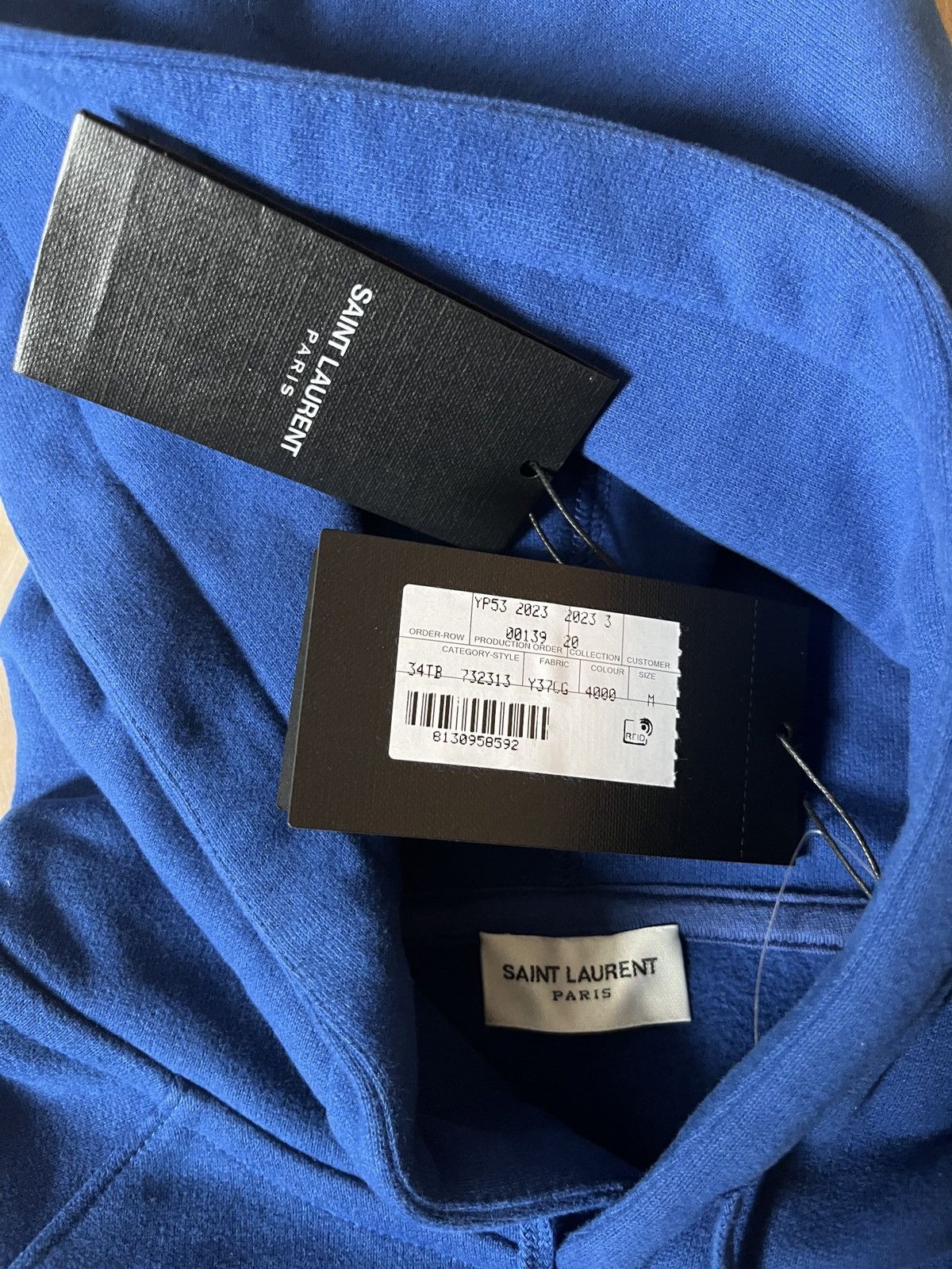 Saint Laurent Paris Saint Laurent Embroidered Hoodie Blue Size US M / EU 48-50 / 2 - 4 Thumbnail