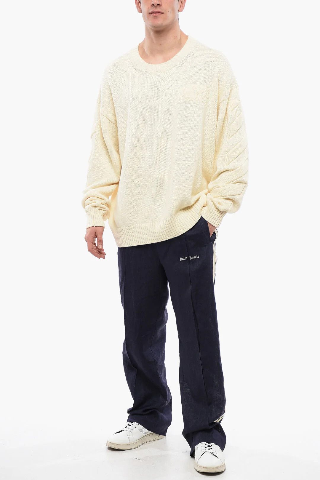 Off-White og1mm0526 Cotton Sweater in Beige Size US M / EU 48-50 / 2 - 4 Thumbnail
