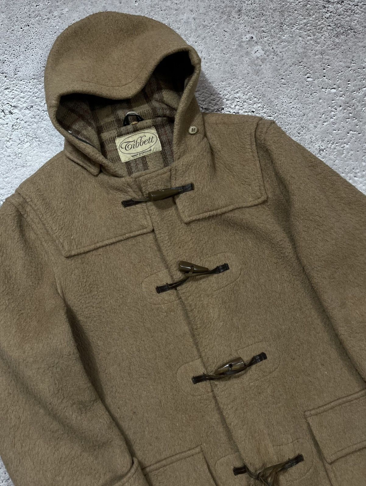 Vintage Vintage Tibbett Duffle Coat Made in England Wool Toggle Hood Size US L / EU 52-54 / 3 - 5 Thumbnail