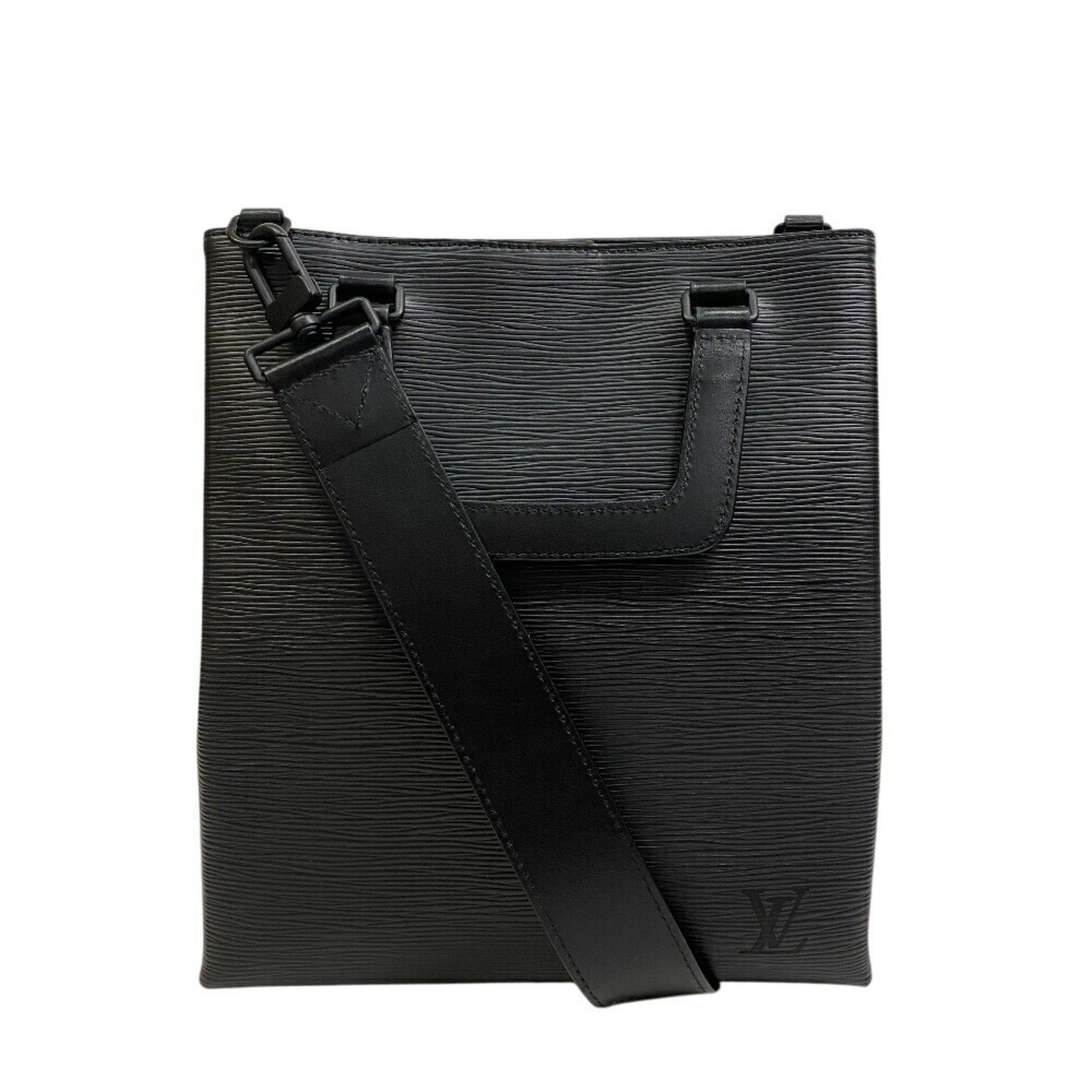 Louis Vuitton M58497 Sac Plat Fold 2Way Handbag Epi Shoulder Bag Women's Black Unisex