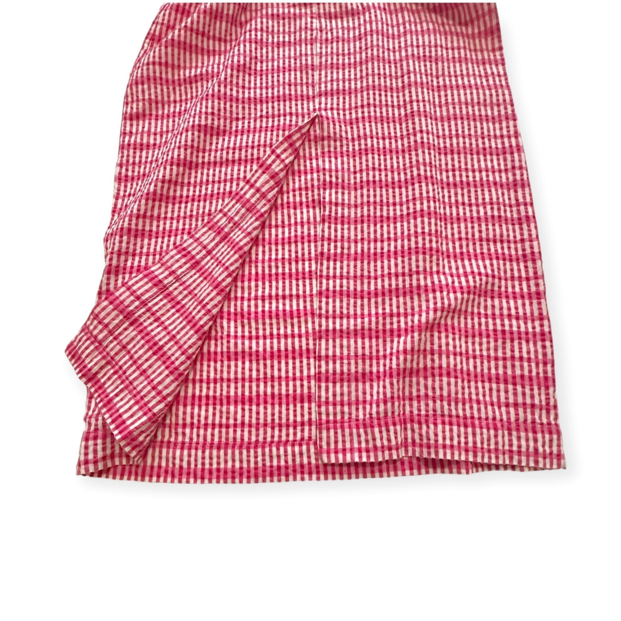 Ciao Lucia Ciao Lucia Lareina Seersucker Gingham Midi Dress, L, Pink Size L / US 10 / IT 46 - 8 Thumbnail