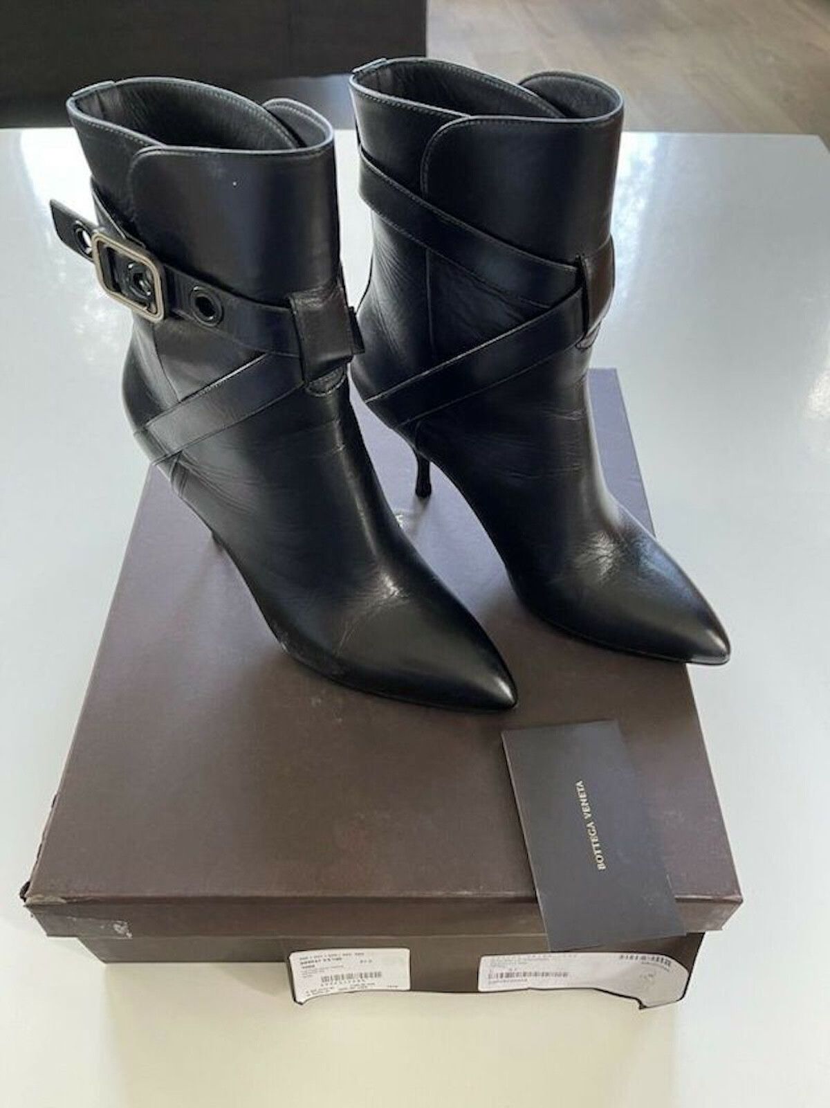 Bottega Veneta Bottega Veneta 533047 Women's Black Leather Ankle boots US 7 Size US 7 / IT 37 - 2 Thumbnail