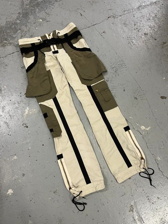 Jean Paul Gaultier AW2003 Jean Paul Gaultier Bondage Beige Cargo Parachute Pants Size US 39 - 5 Thumbnail