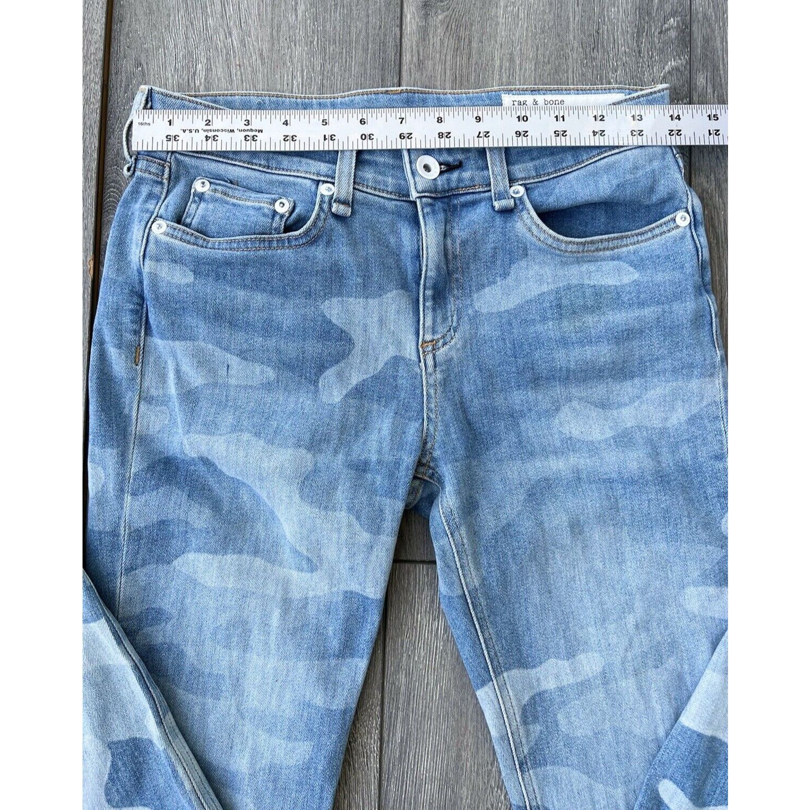 Rag & Bone Rag & Bone Cate Faded Camo Ankle Skiny Jeans size 26 A000323 Size 26" / US 2 / IT 38 - 10 Thumbnail