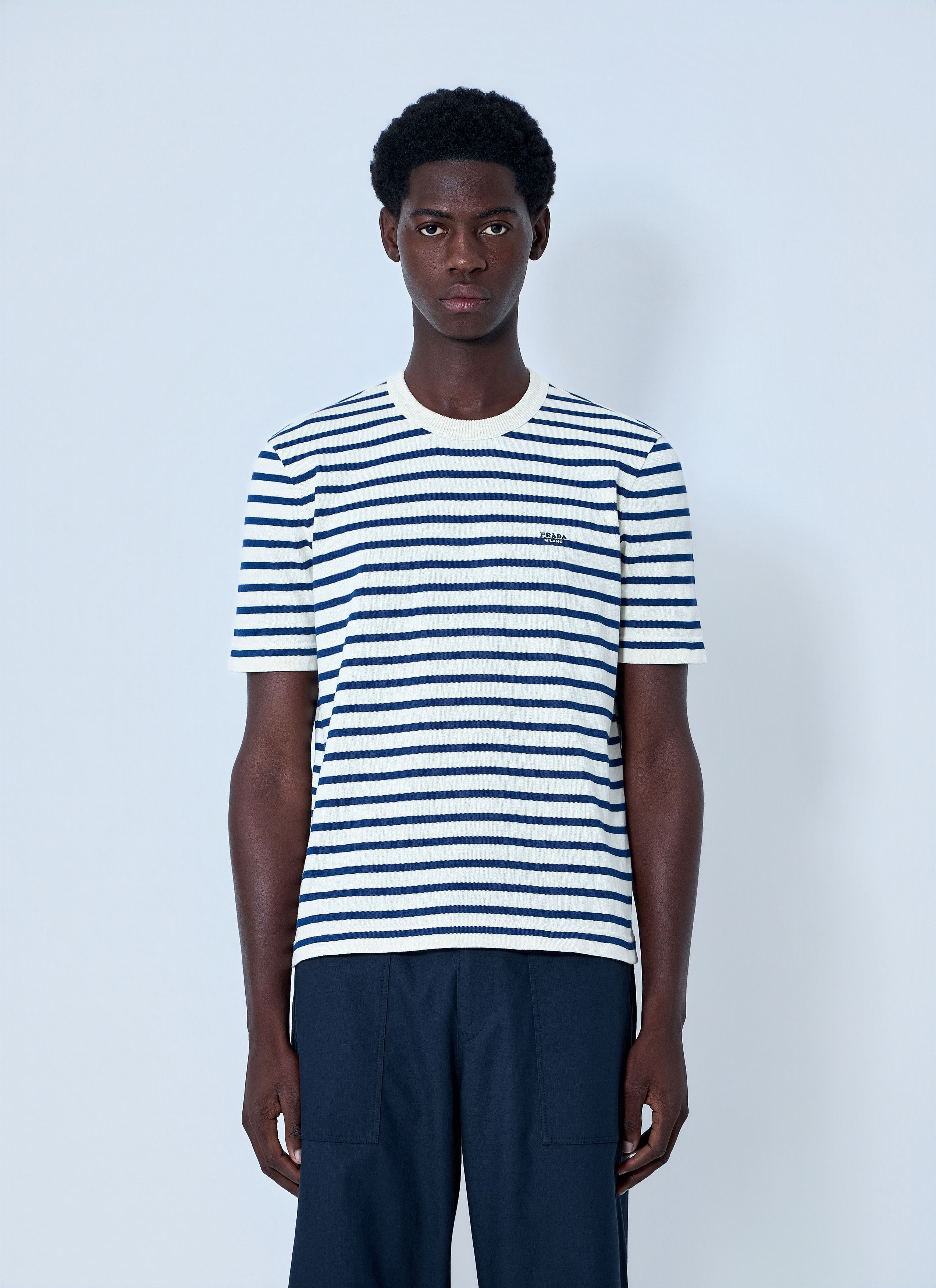 Prada Striped Crewneck T-Shirt Size US L / EU 52-54 / 3 - 1 Thumbnail