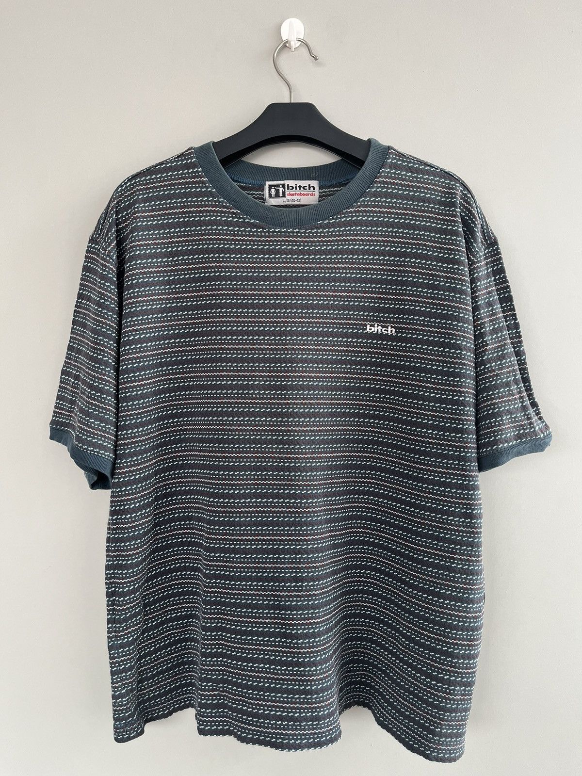 image of Skategang x Vintage Bitch Skateboards Vintage 90's Ringer T-Shirt in Stripe, Men's (Size Large)