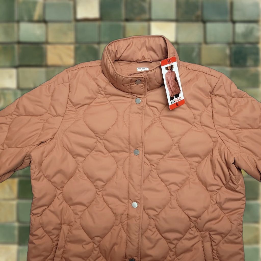 Vintage 32 Degrees Heat Jacket Womens M Pink Quilted Puffer Coat Outdoor Lightweight Wind-Resistant Pockets Snap Closure Size M / US 6-8 / IT 42-44 - 1 Thumbnail