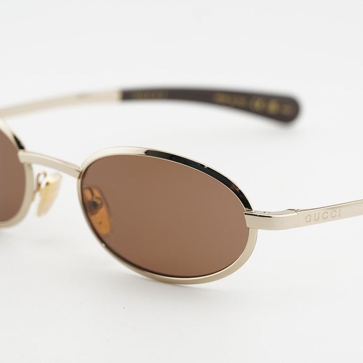 Gucci Gucci GG1942S 003 Women Sunglasses Gold Oval Frame, Brown Size ONE SIZE - 8 Thumbnail