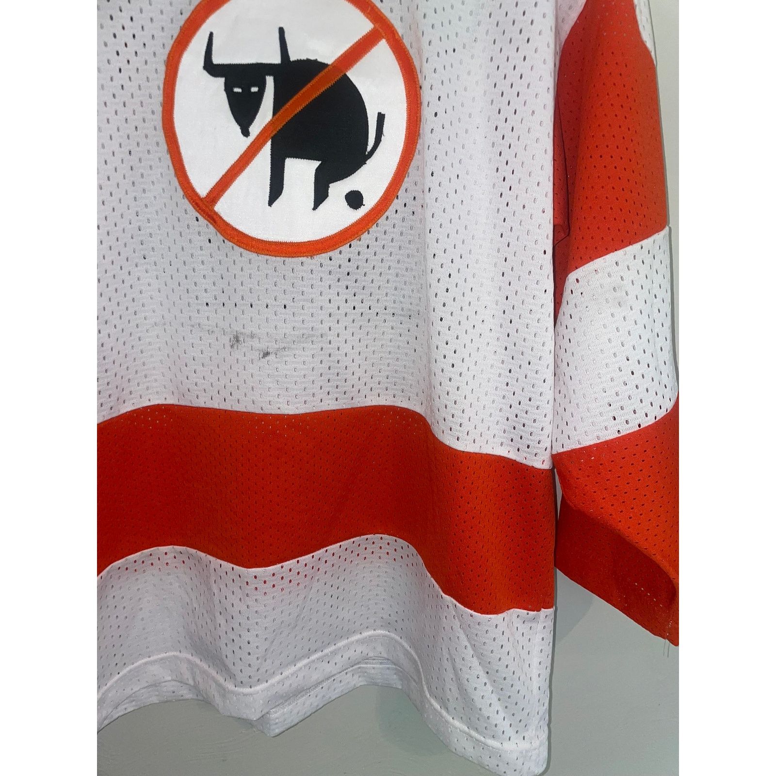 Vintage Vintage Hockey Jersey Opti No Bull #18 White Stained LS VTG Size US L / EU 52-54 / 3 - 4 Thumbnail